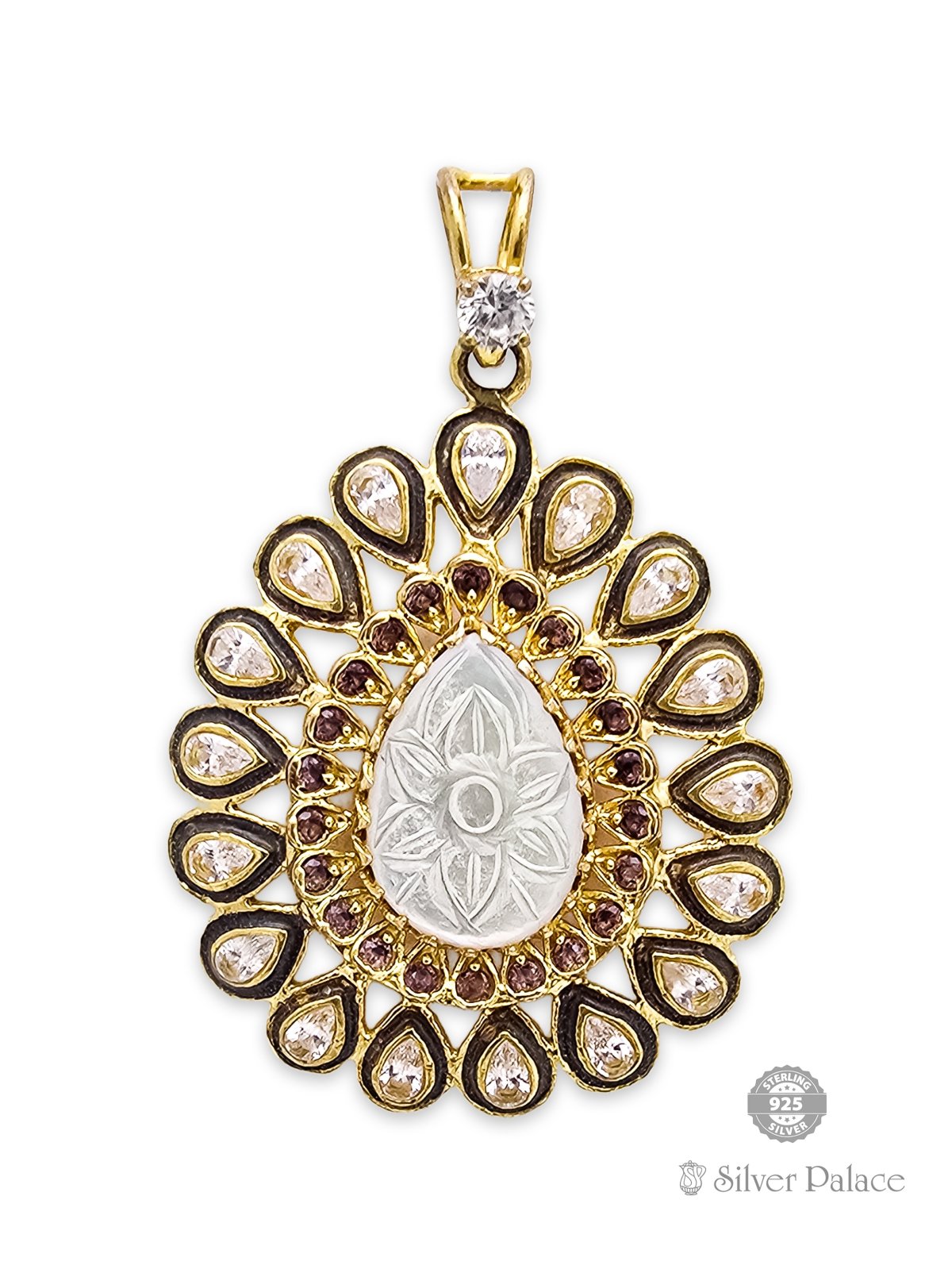 925 SILVER GOLD POLISHED PENDANT FOR LADIES ANITE COLLECTION 
