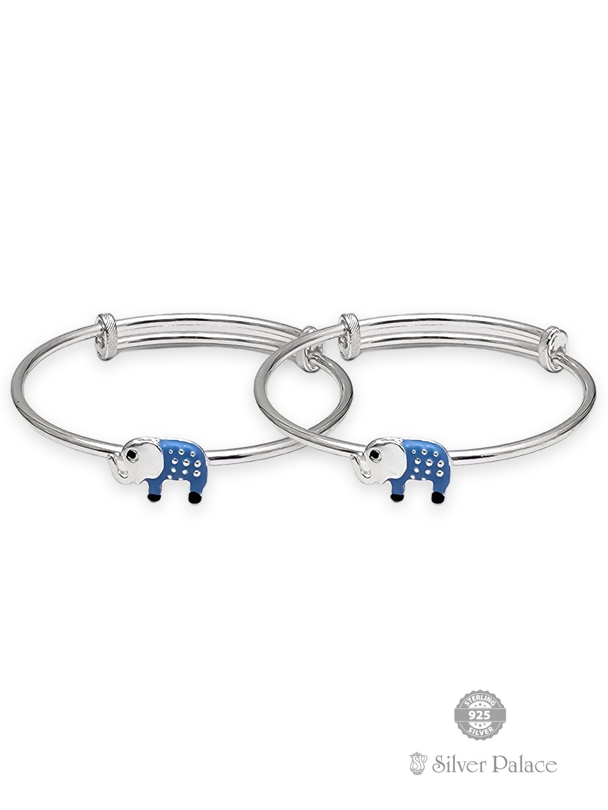 925 STERLING SILVER ELEPHANT DESIGN KIDS BANGLE ARJITA COLLECTION 