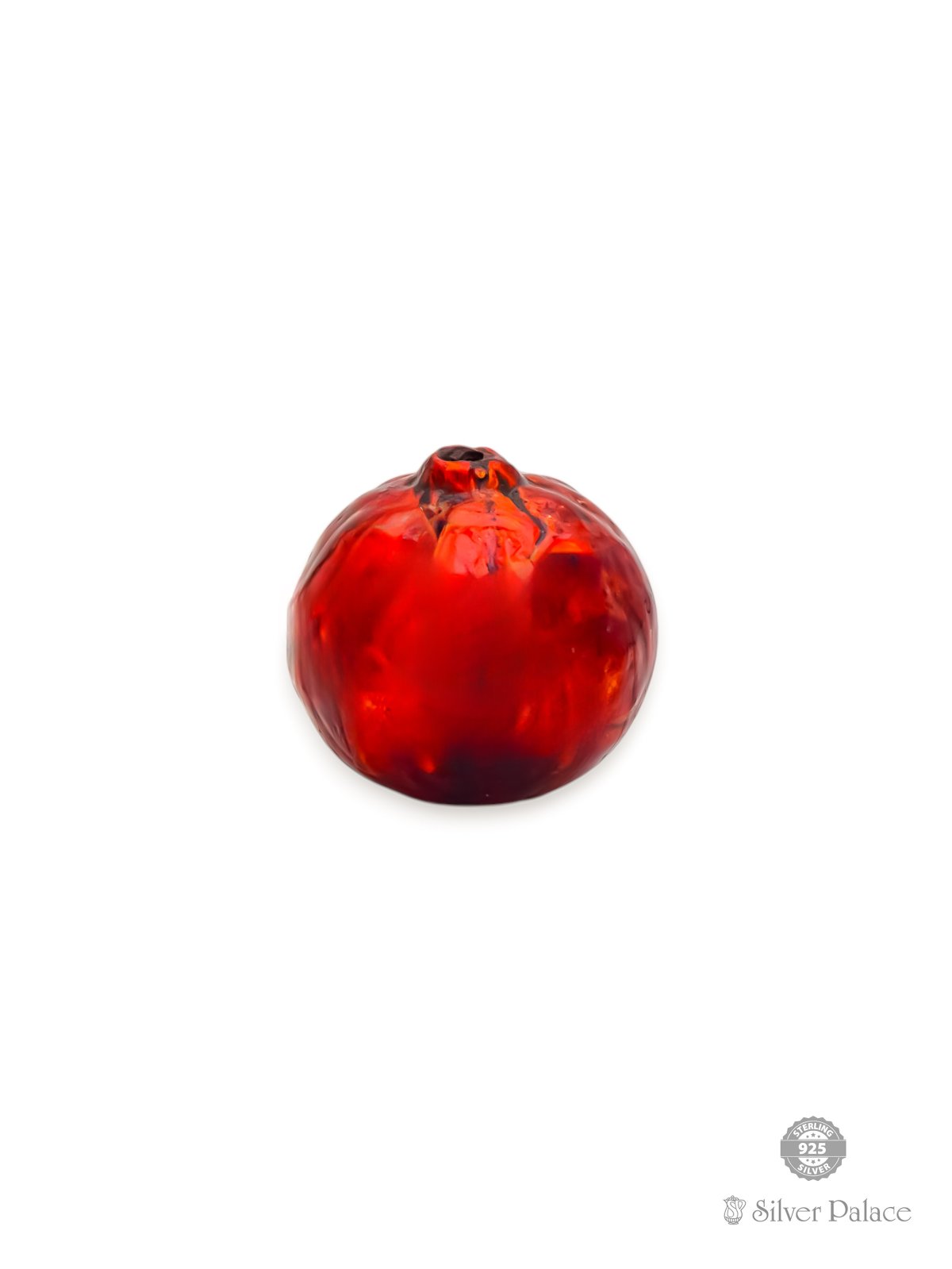 925 SILVER ENAMELD REALISTIC FINISH POMEGRANATE FOR POOJA OR SHOW PIECE
