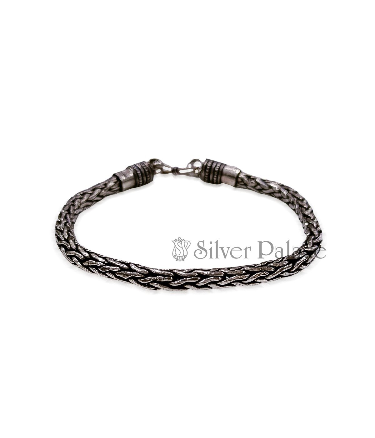 92.5 OXIDISED SILVER TWISTED CHAIN TYPE BRACELET