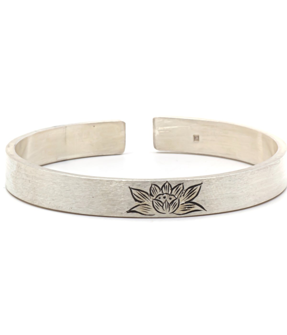 Sterling Silver Cuff KADA for Women Lotus ENGRAVED 