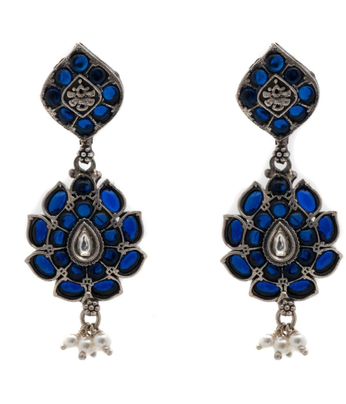 925 Sterling Silver Sapphire Blue Stone Drop Earring for girls 