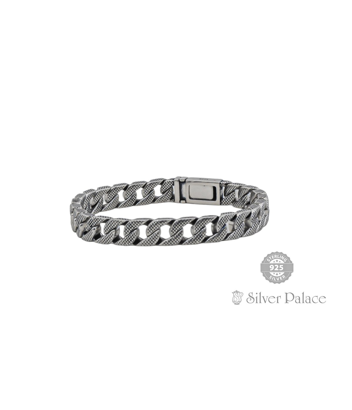  Pure Silver Dragon Pattern Chain Bracelet For Mens & Boys
