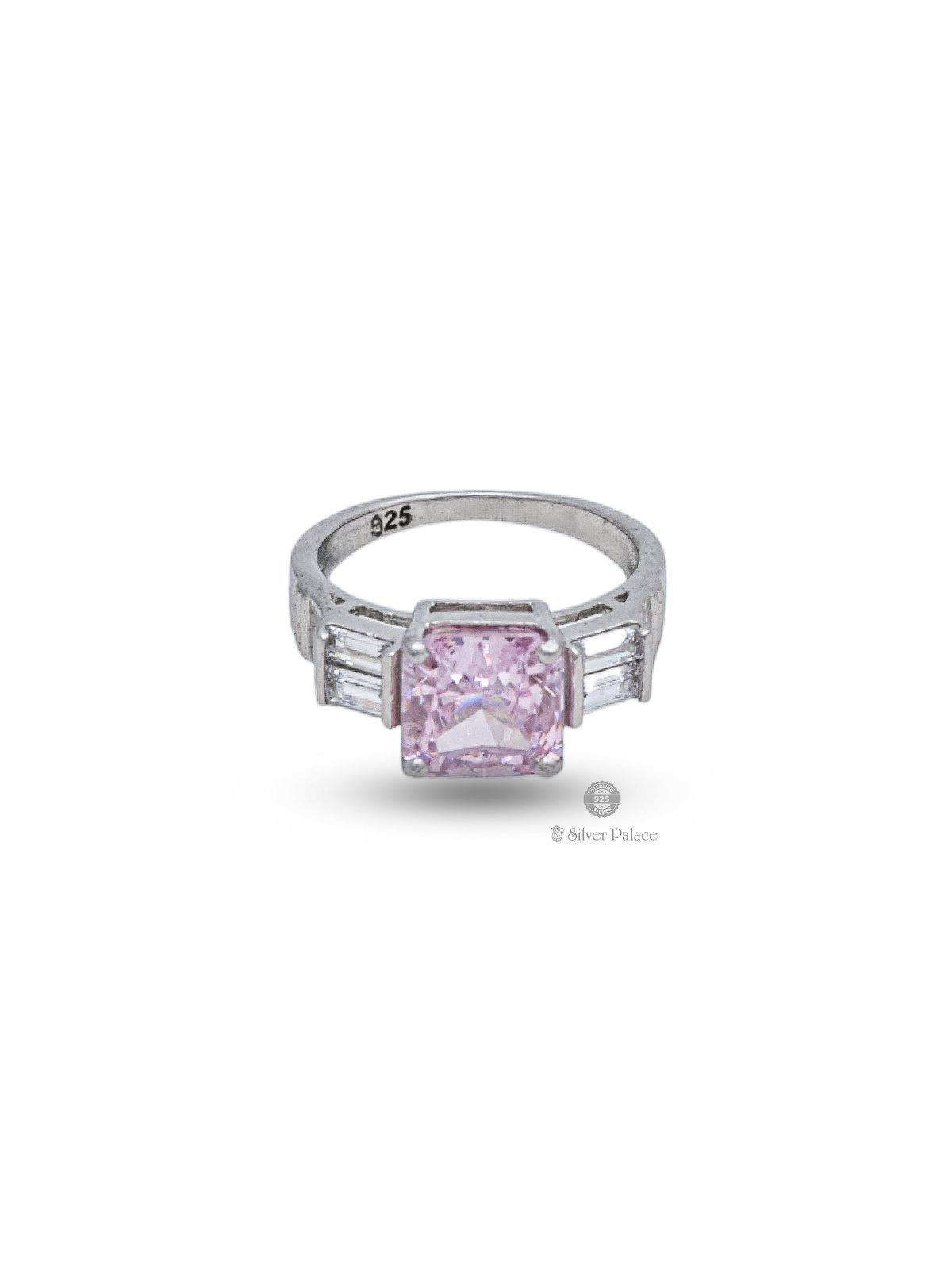 925 STERLING SILVER PALE PINK COLOUR STONE RING FOR GIRLS PRITI COLLECTION 