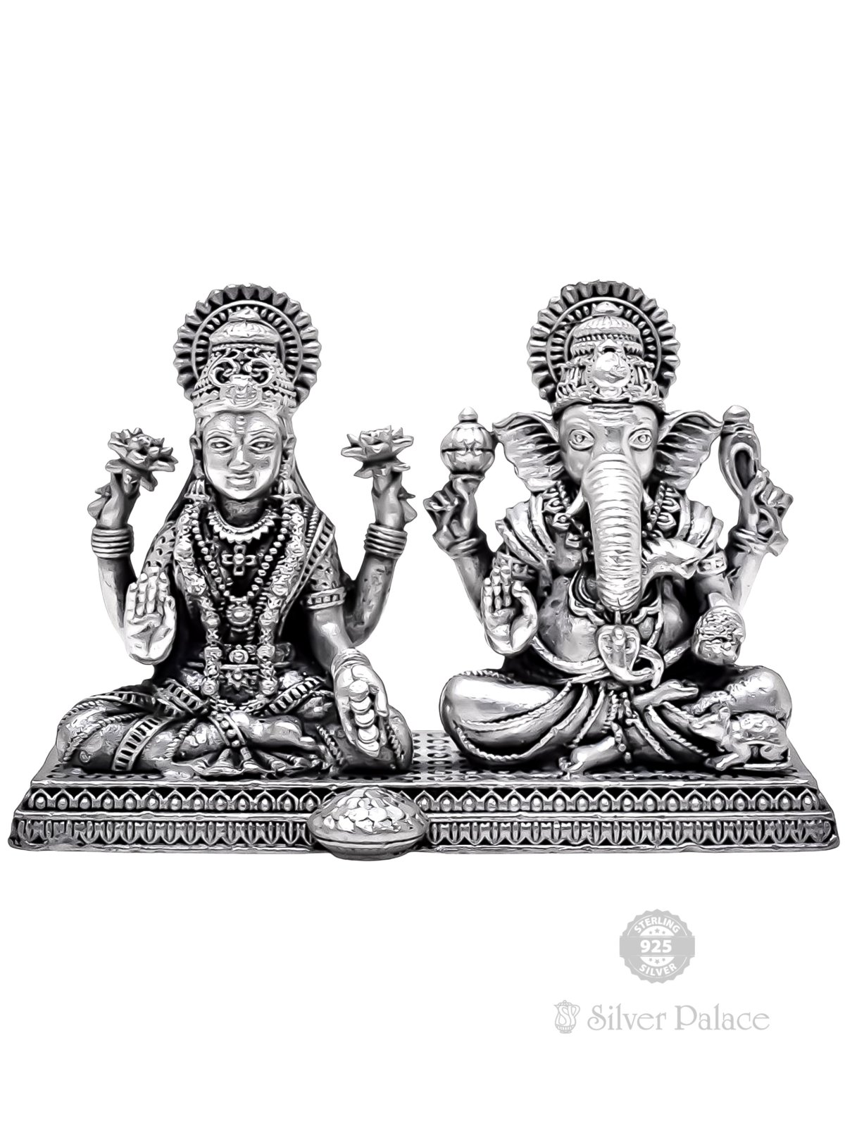 925 OXIDISED SILVER LAKSHMI GANESH IDOL FOR POOJA ROOM