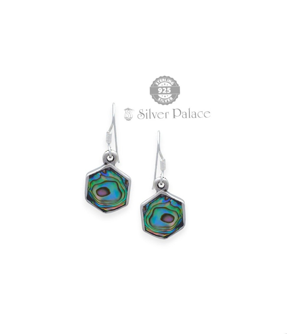 925 Sterling Silver Trishe Collections Earring With Abalone Shell Design