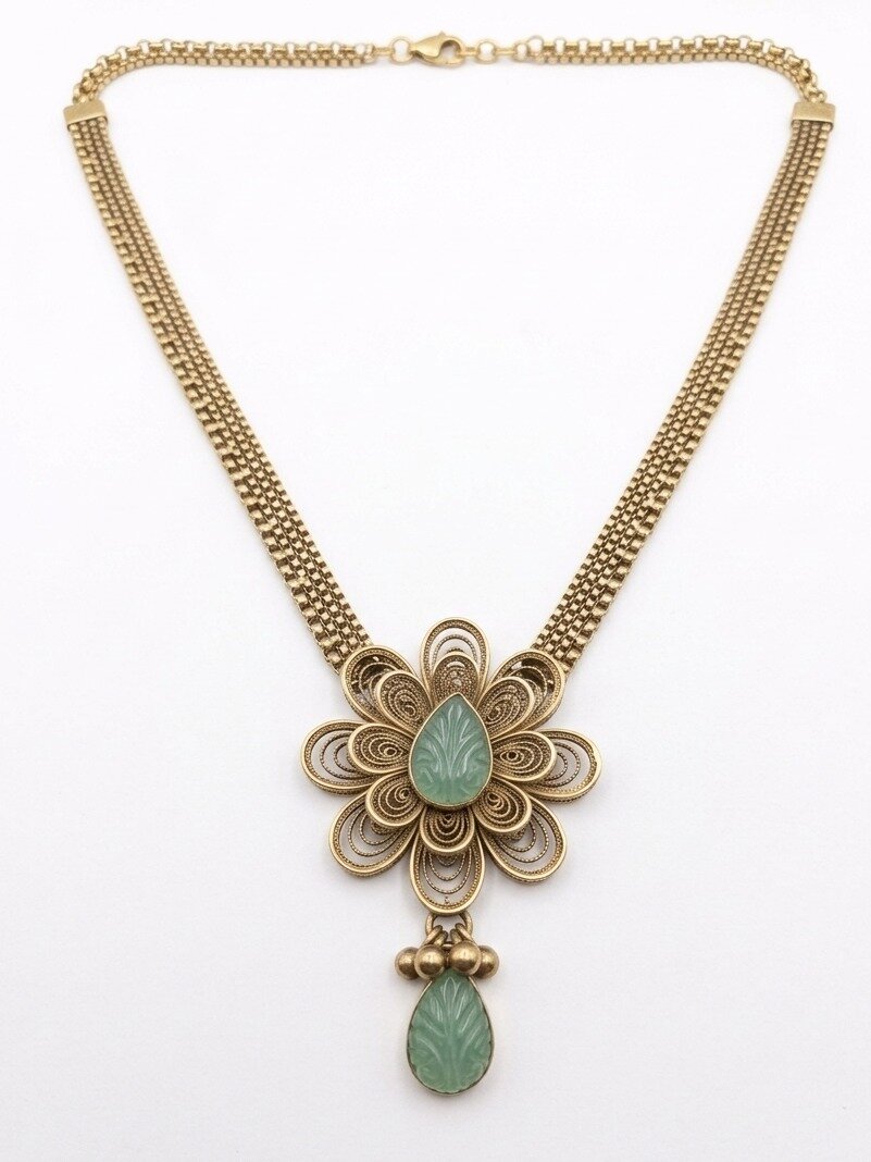 92.5 Sterling Silver Puya Collection Multi Color Stone Necklace for Girls