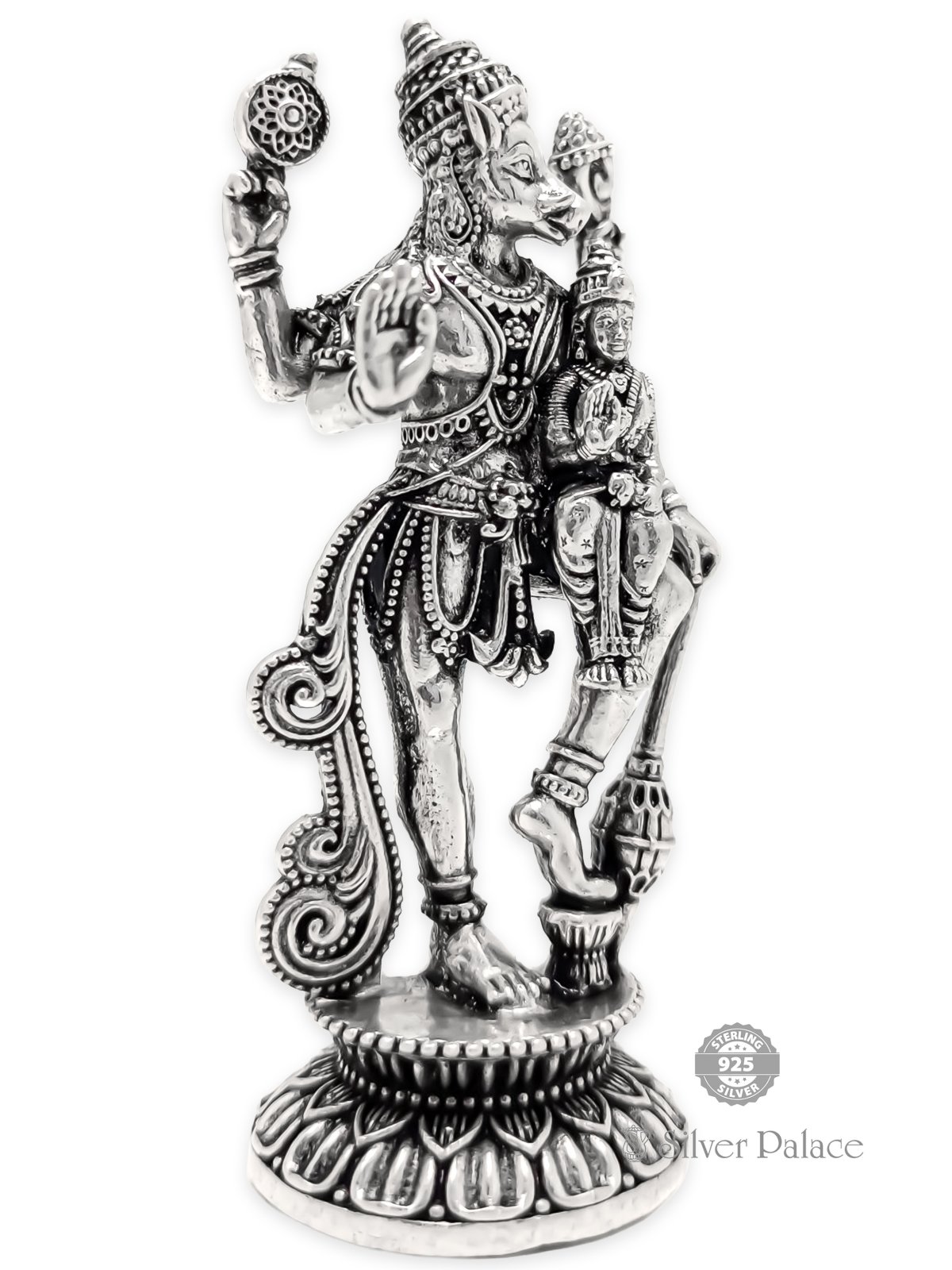 ANTIC FINISH 925 SILVER VARAHA LAKSHMI  Hayagriva Sahita Bhu Varaha Idol