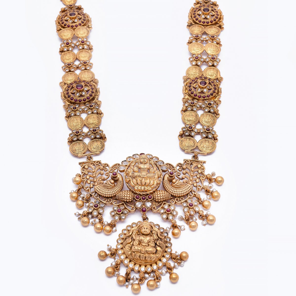 GOLD PLATED TRADITIONAL NAGAS KASU NECKLACE FOR WOMEN  