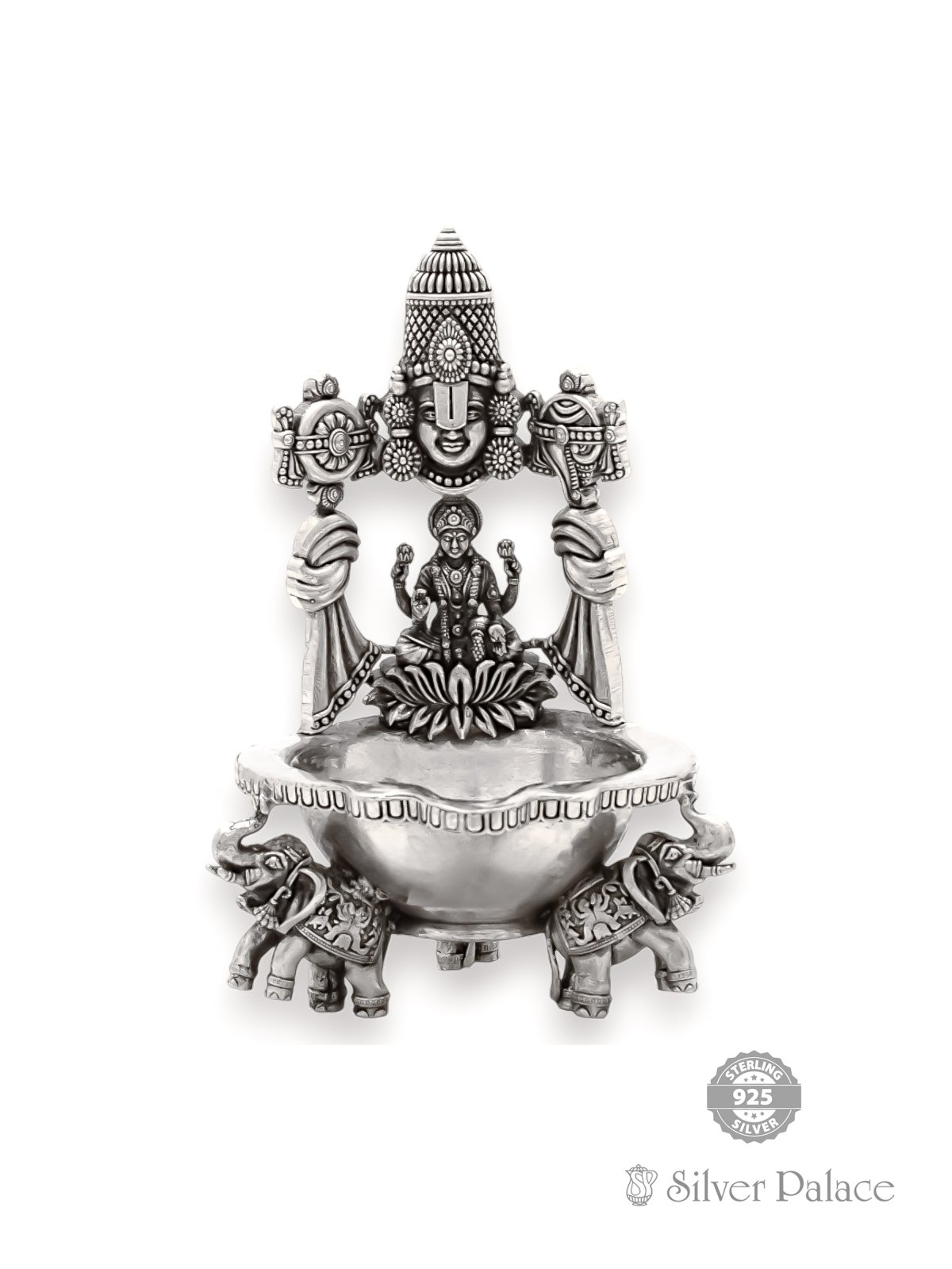 92.5 OXIDISED SILVER TIRUPATHI BALAJI LAKSHMI LC DEEPAM