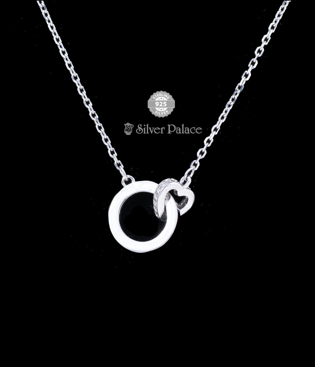 925 Sterling Silver Connecting Heart Circles Chain valentine gift for Her