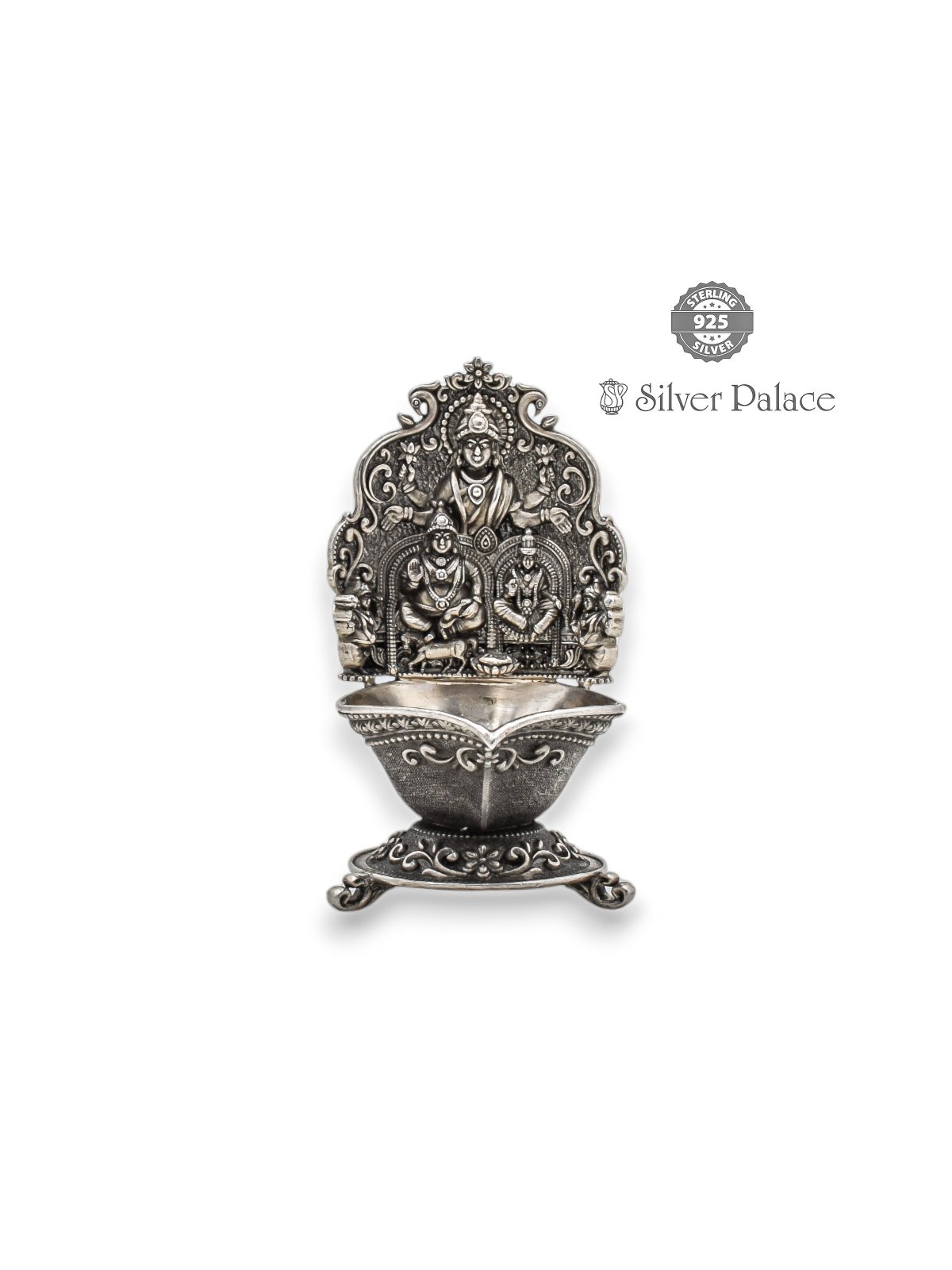 92.5 OXIDISED SILVER KUBER LAKSHMI LC DEEPAM
