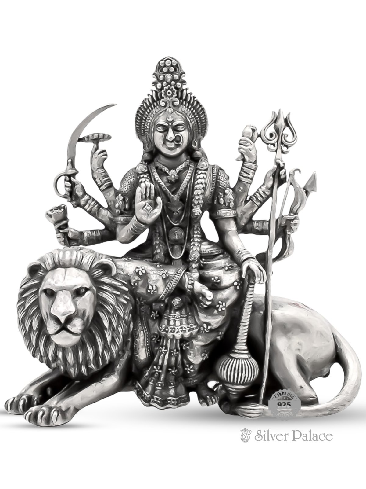 925 PURE SILVER DURGA STATUE