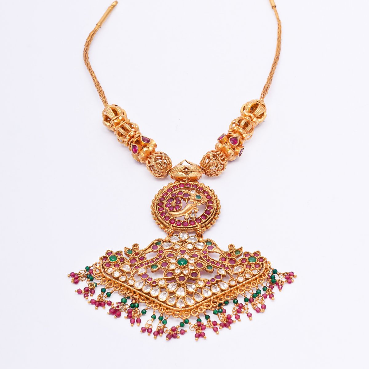 GOLD POLISHED TRADITIONAL NECKLACE FOR GIRLS
