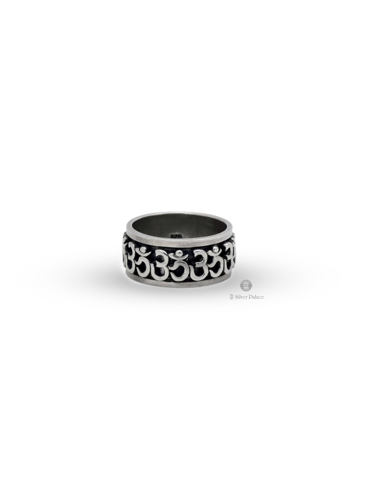 925 OXIDISED SILVER OHM SYMBOL RING FOR MEN