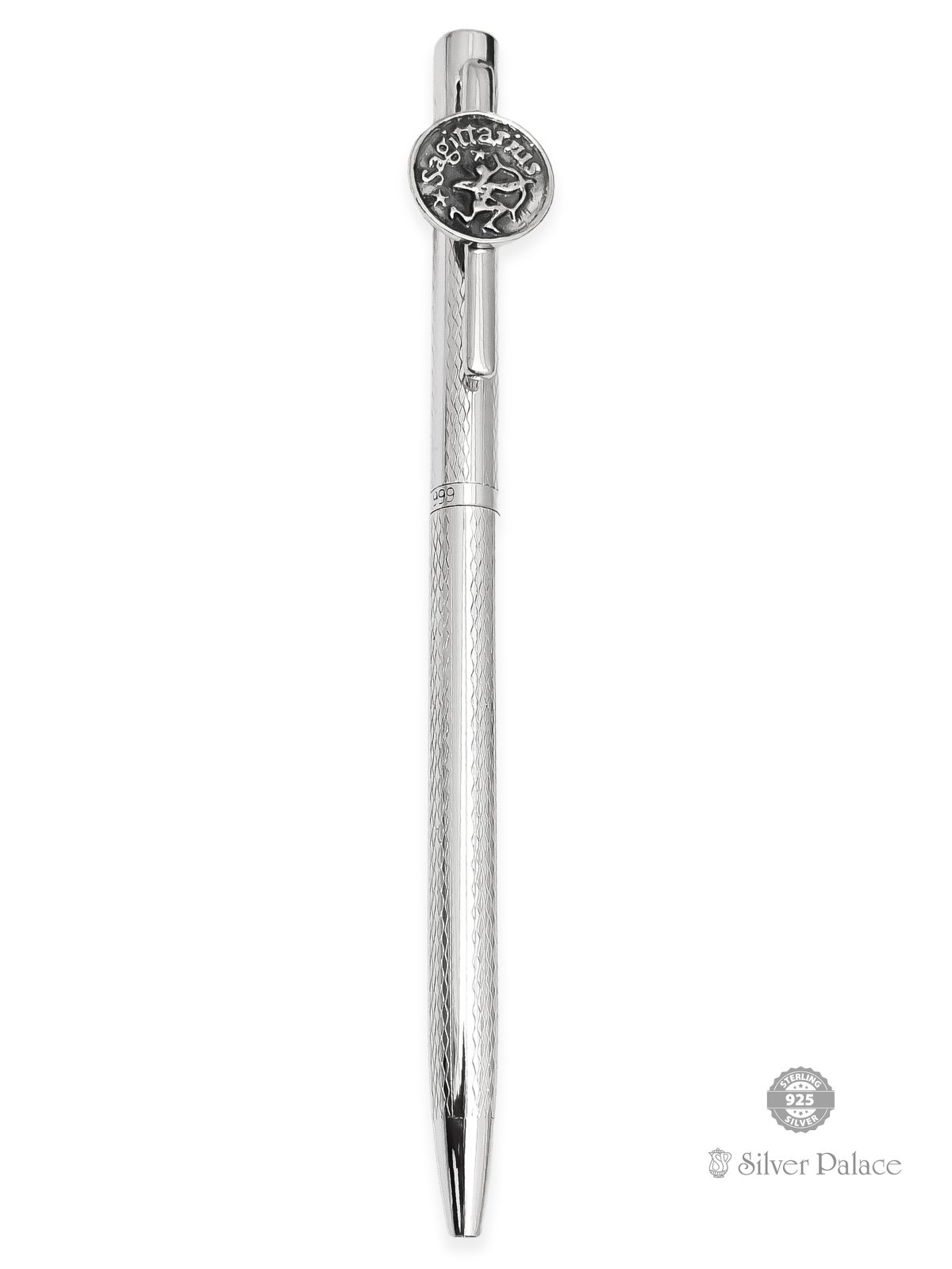 999 FINE SILVER SAGITTARIUS ZODIAC SYMBOL BALLPOINT PEN 