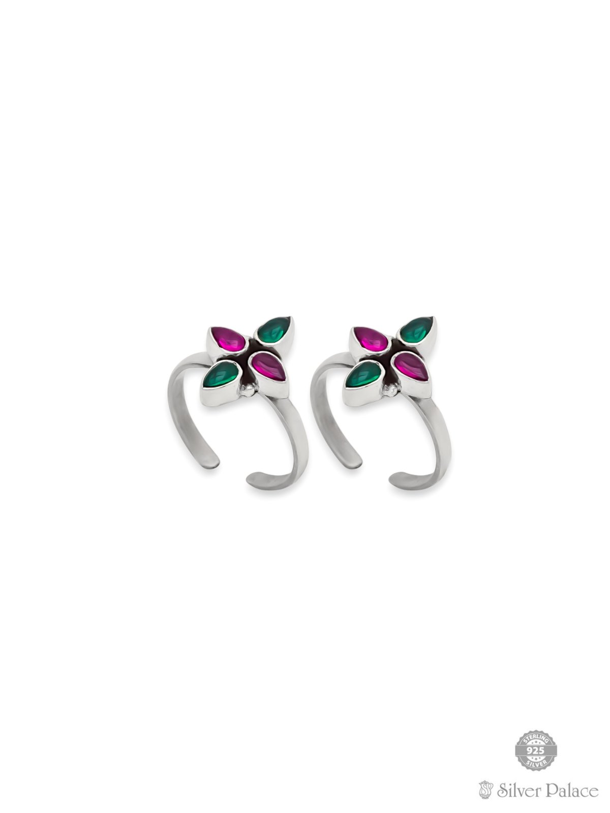 92.5 STERLING SILVER FLORAL DESIGN TOE RING FOR LADIES NEETH COLLECTION 