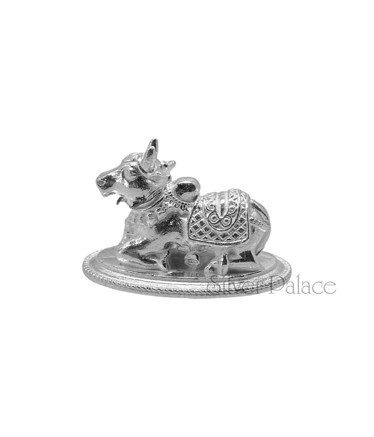 Pure Silver Nandhi Statue Idol For Pooja - Silver Palace