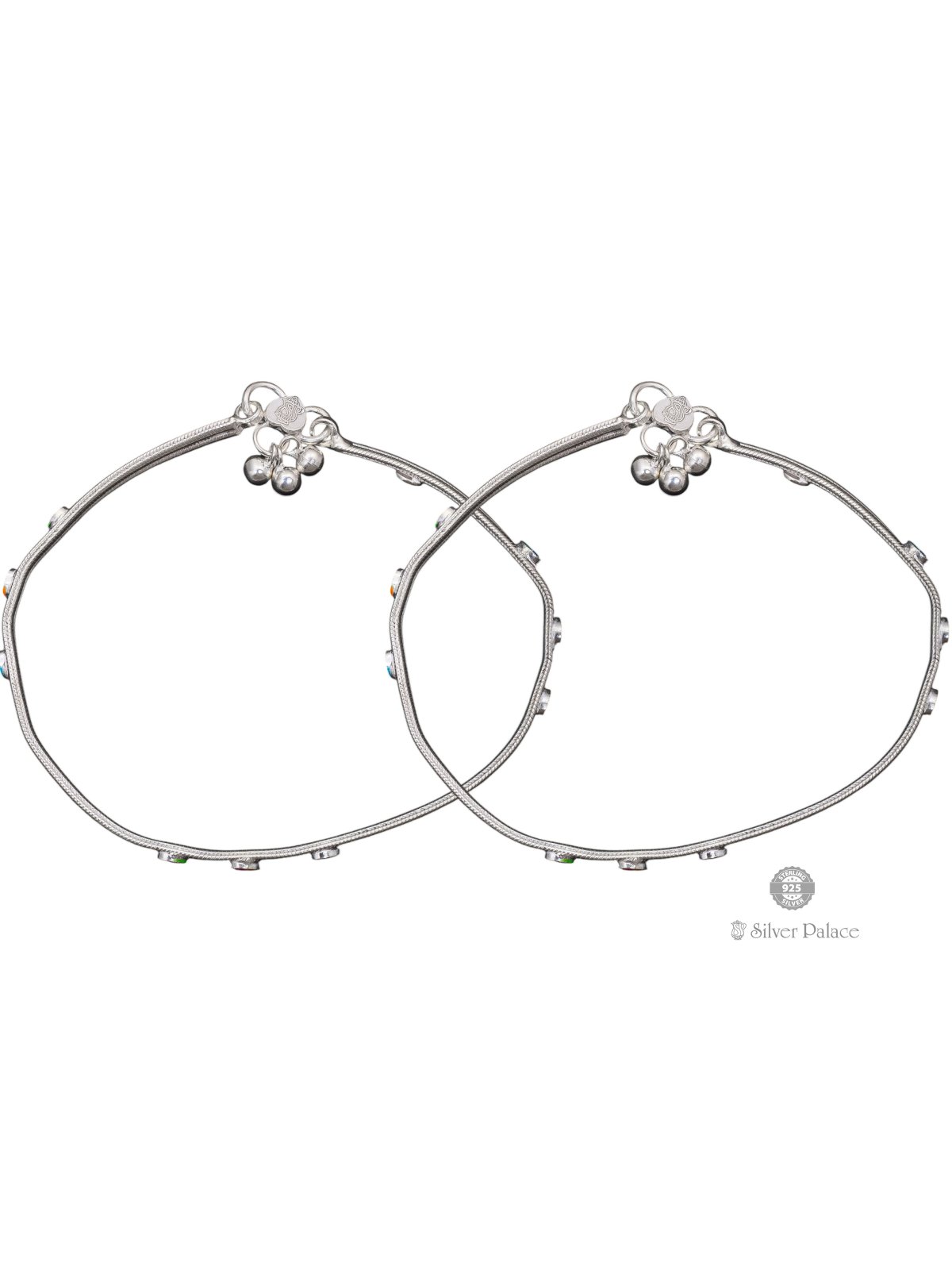 925 STERLING SILVER CHAIN TYPE WITH MANGO SHAPE ENAMEL ANKLETS FOR GIRLS 