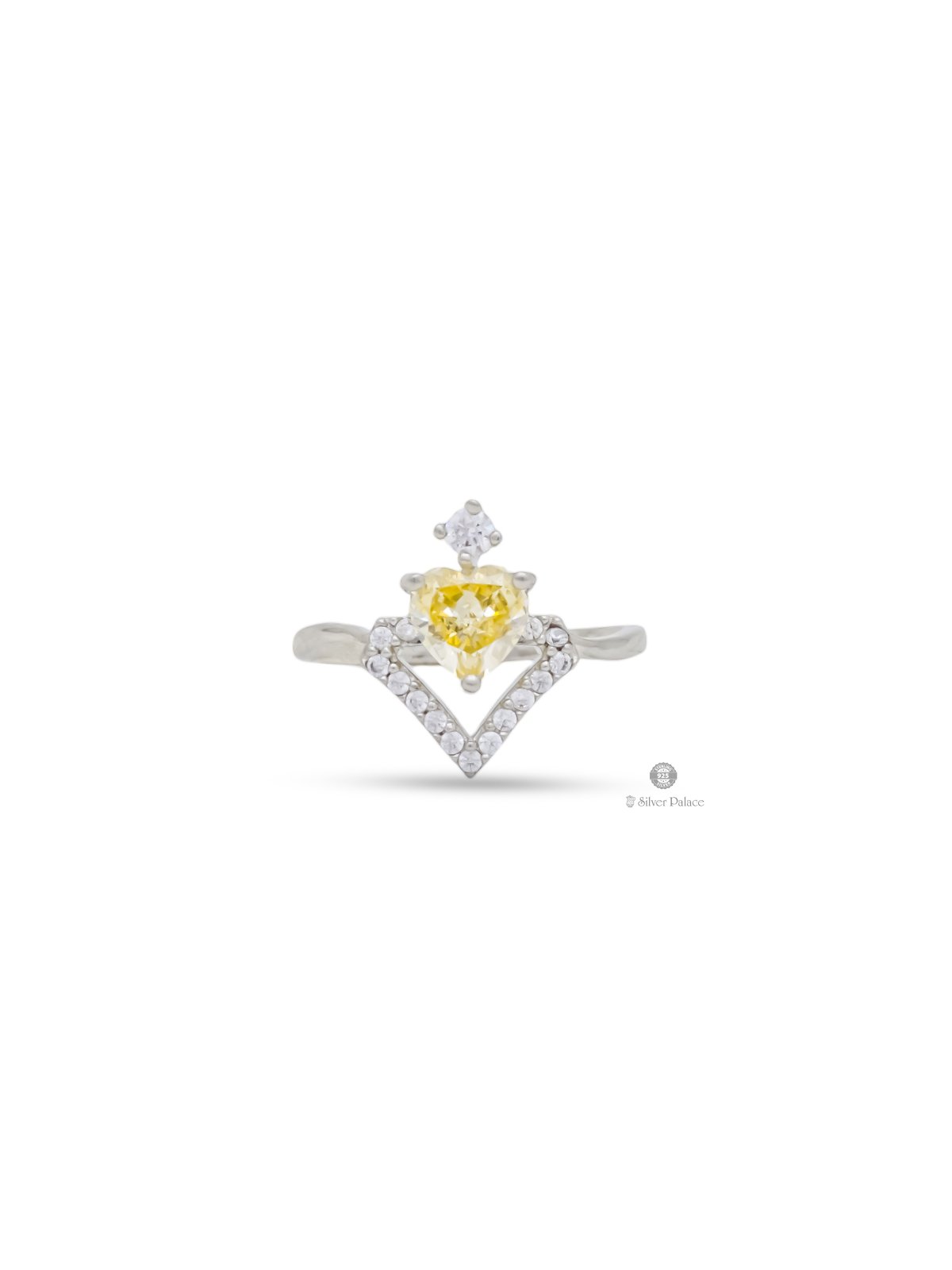 925 STERLING SILVER HEART SHAPE WHITE STONE RING FOR YOUR LOVE PUYA COLLECTION