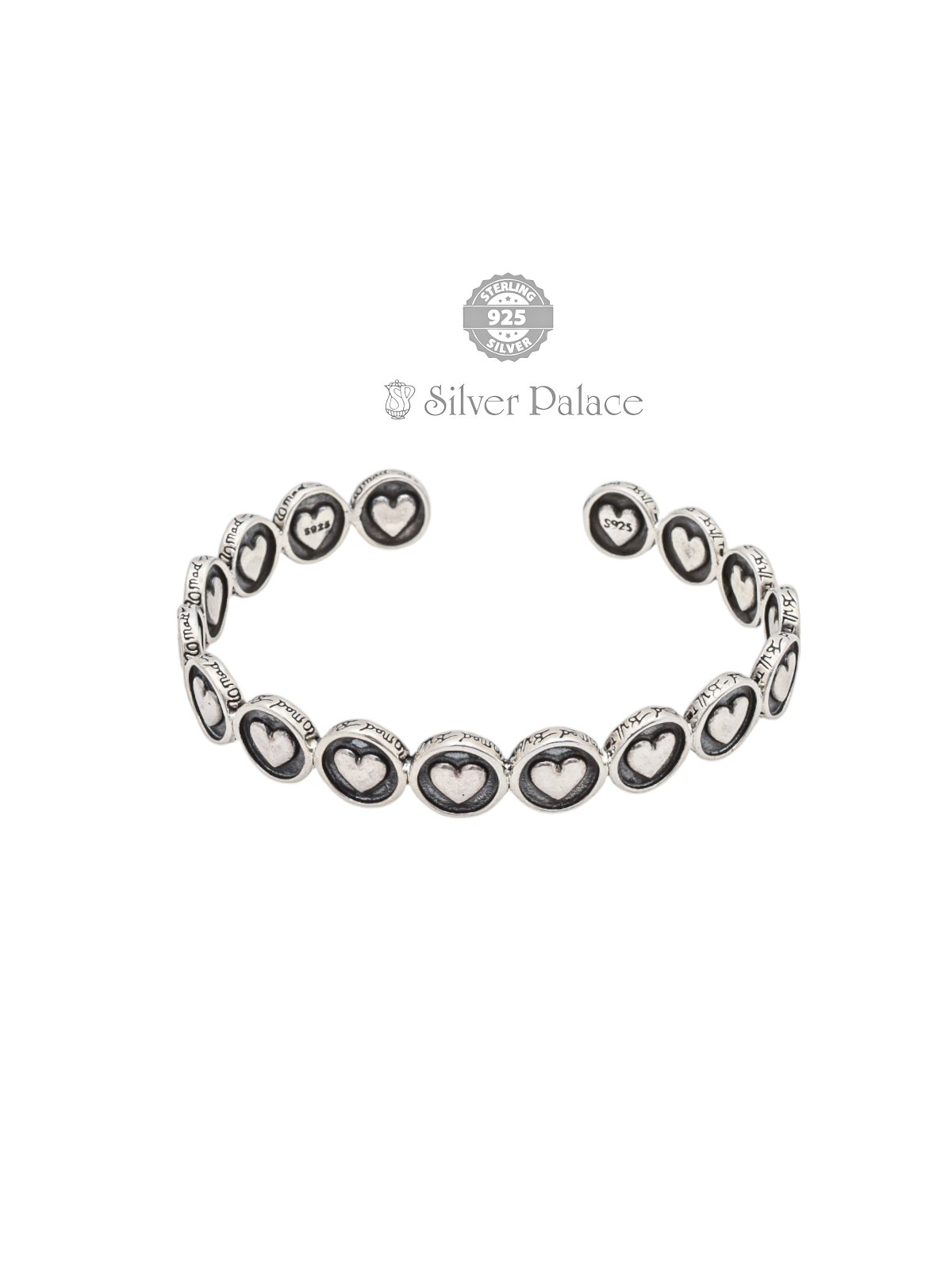 925 STERLING SILVER BHAVA COLLECTION HEART SHAPE KADA FOR UNISEX