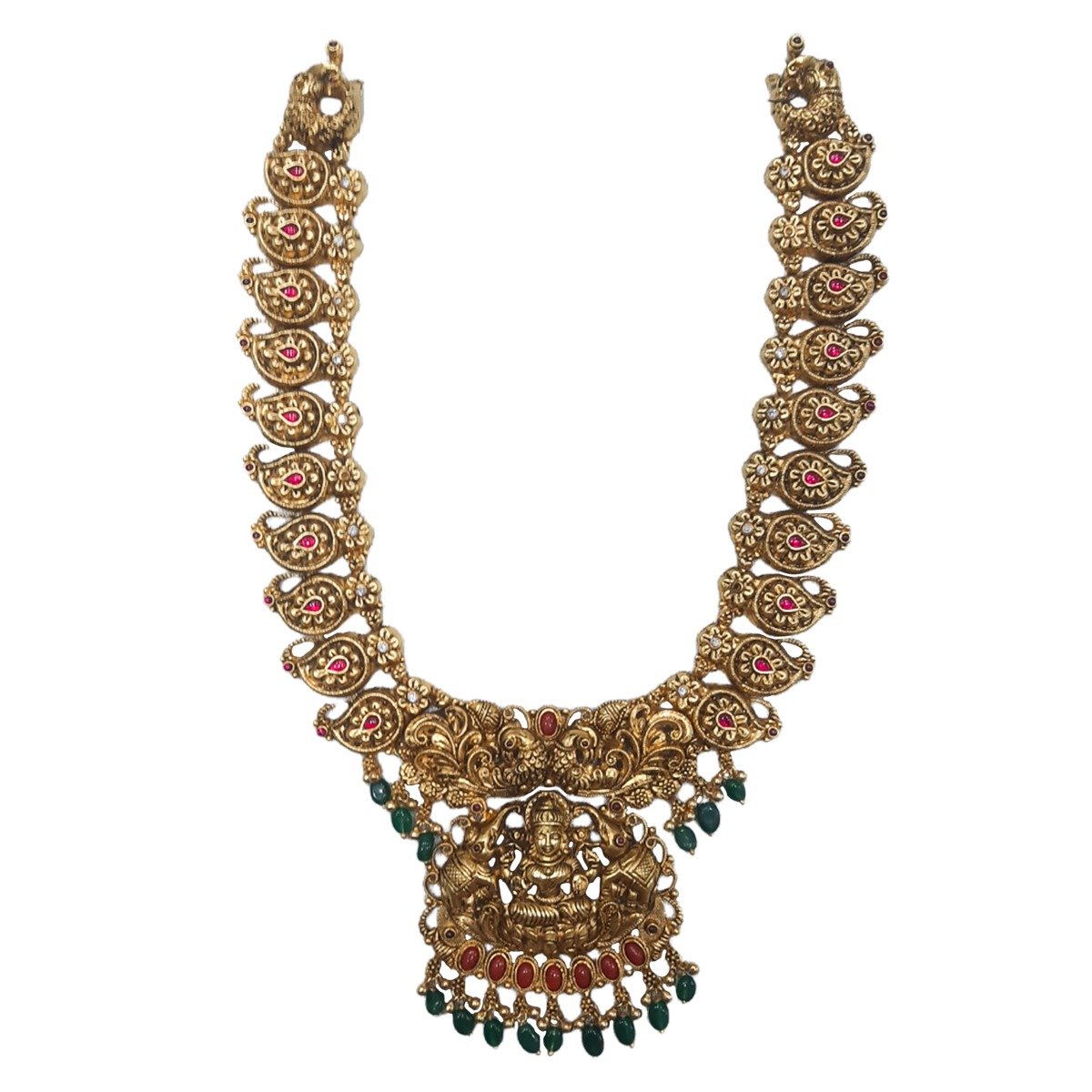 GOLD PLATED PURE SILVER  STONE HAAR NECKLACE 