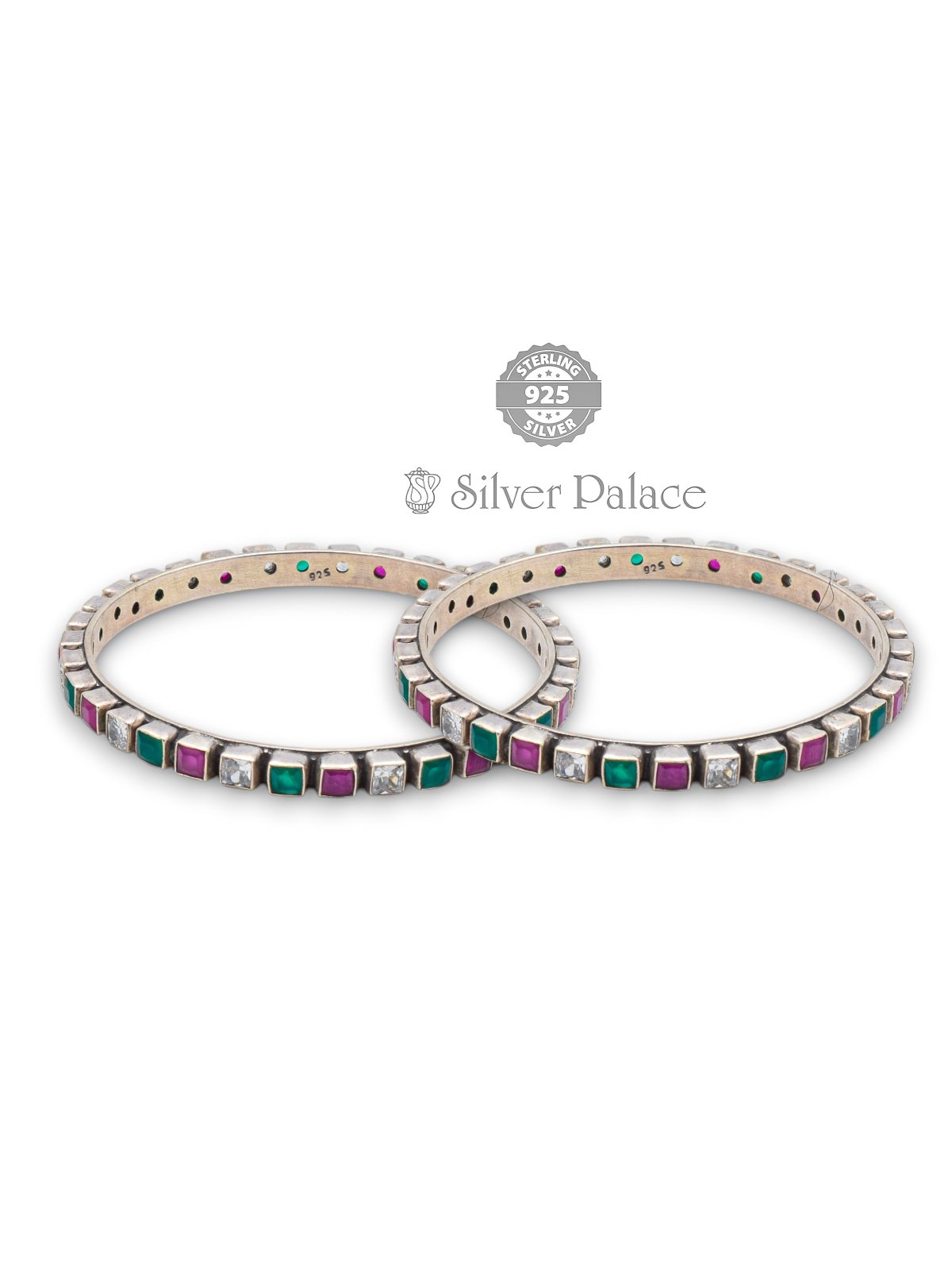 925 STERLING SILVER MANNJ COLLECTION MULTICOLOR STONE BANGLE FOR GIRLS