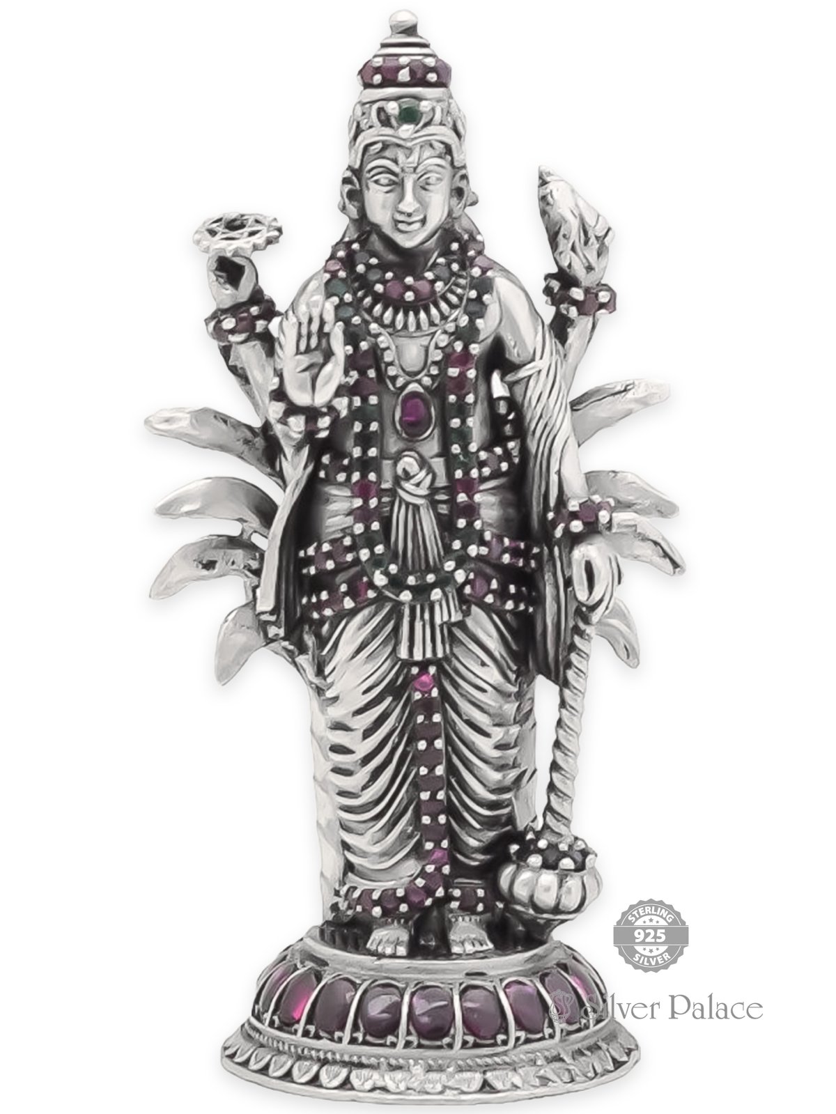 925 PURE SILVER DIVINE COLLECTIONS NARAYANA LC STONE STUDDEDIDOL FOR POOJA USE