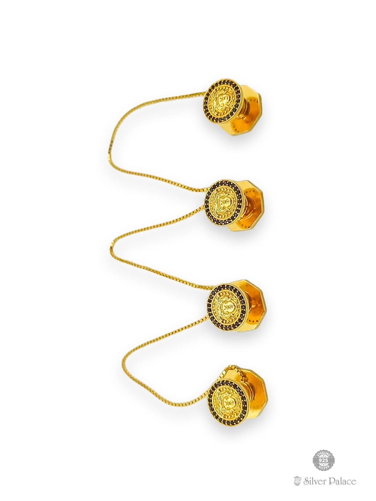 916 pure gold medusa head kurta buttons for gents 