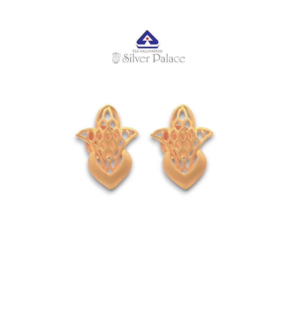 916 Gold with Kanche Collection floral design Earrings for Women 