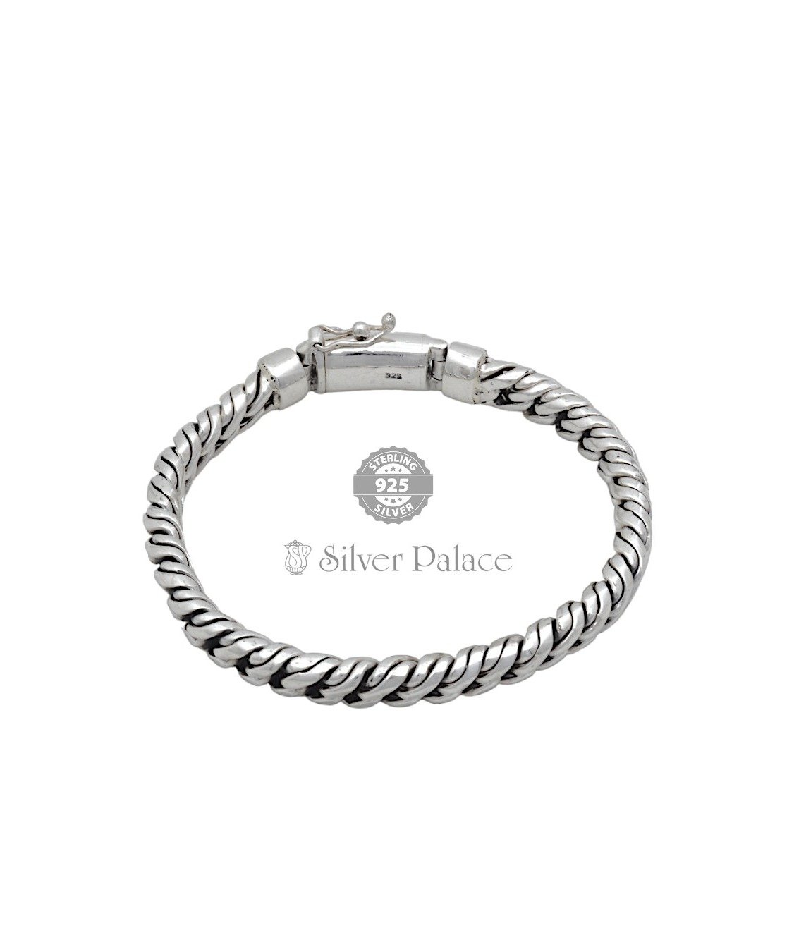 Unisex Sterling Silver Unique Link Chain Bracelet For Mens