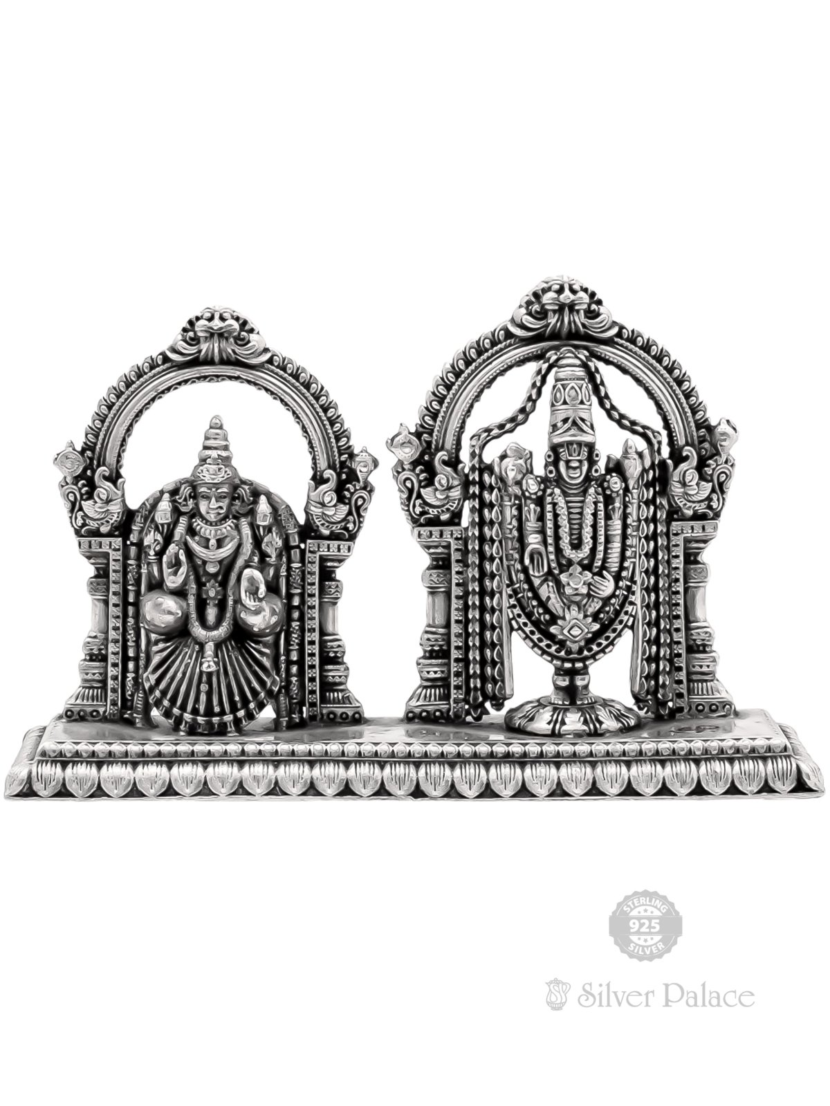 92.5 OXIDISED SILVER  TIRUPATI BALAJI AND PADMAVATI IDOL 
