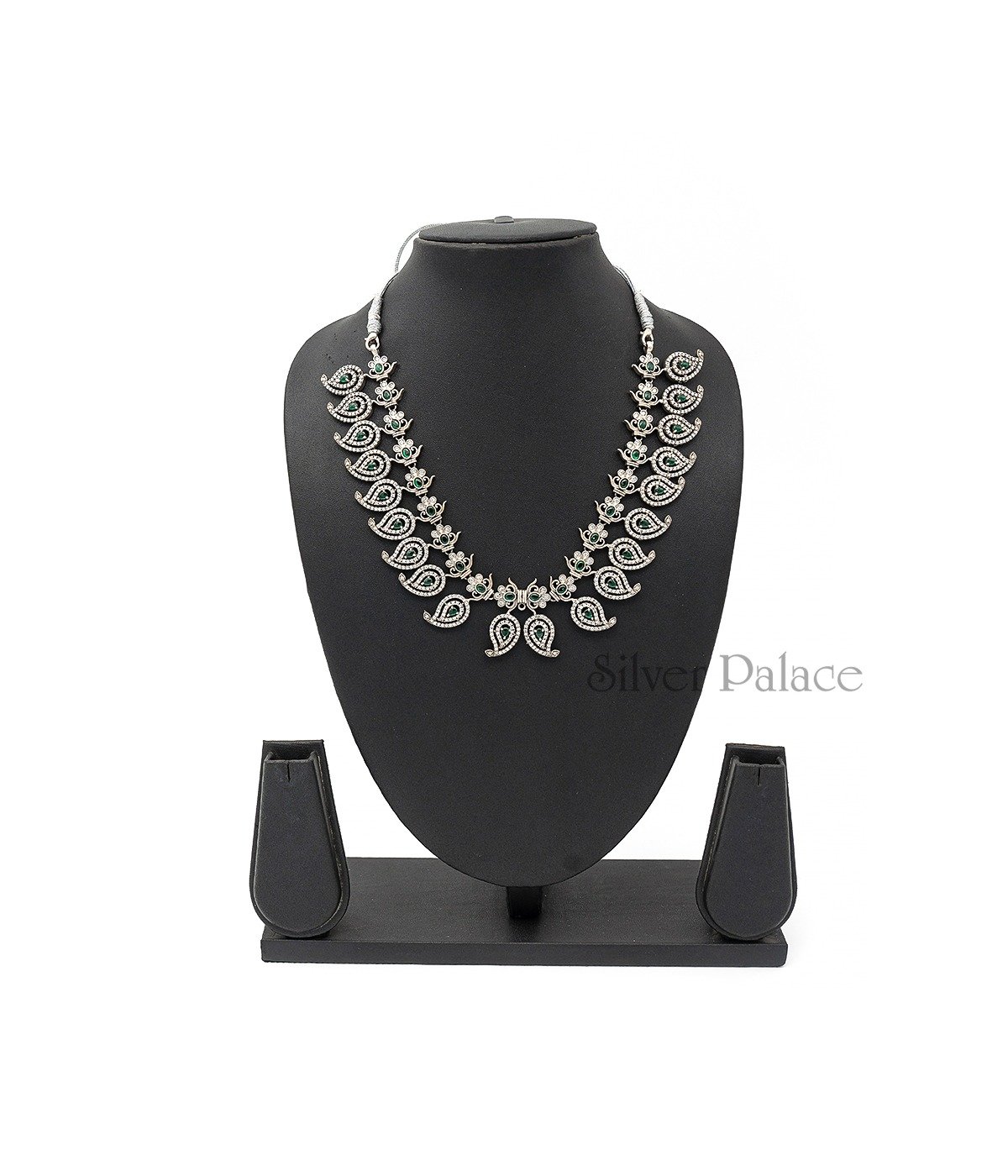 STERLING SILVER CUBIC ZIRCONIA STONE NECKLACE