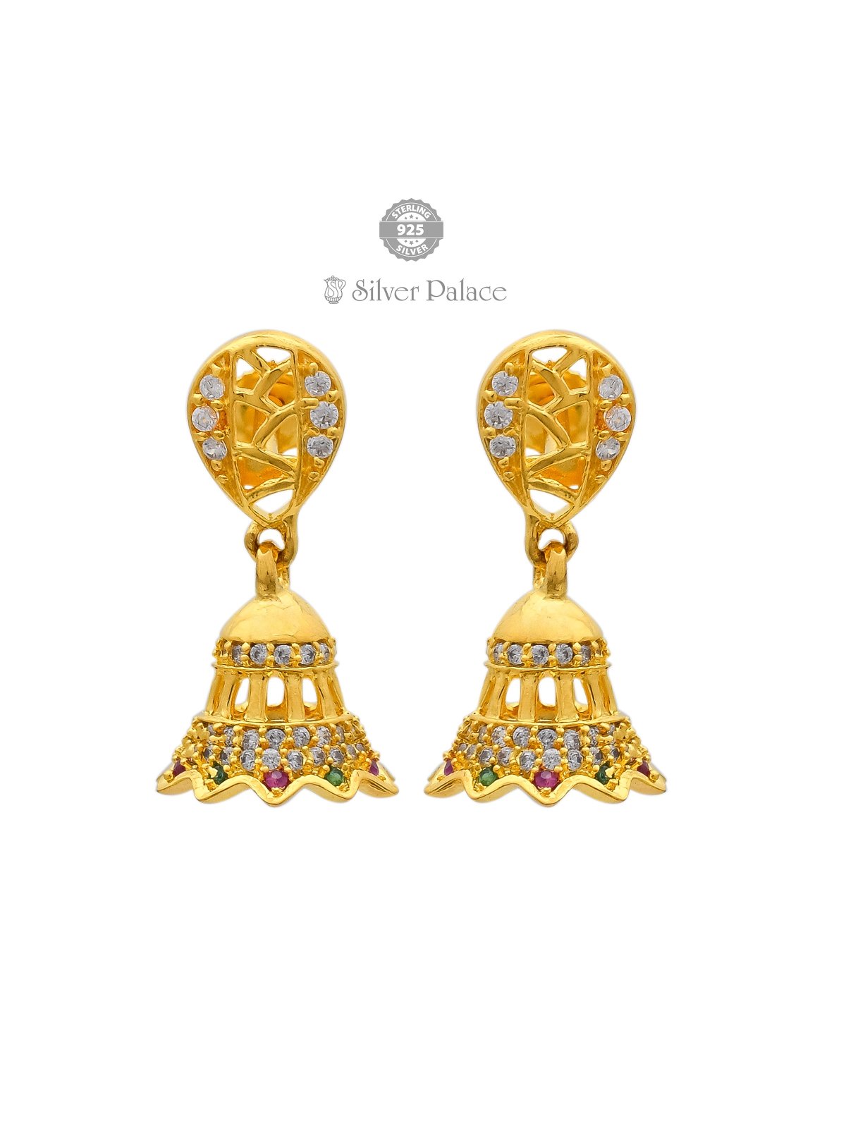 925 SILVER GOLD POLISHED JHUMKI FOR YOUR LOVED ONE ANITE COLLECTION 