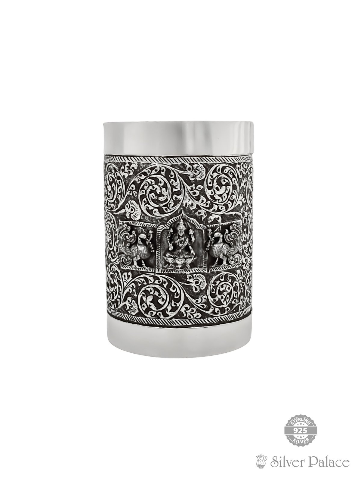 925 OXIDISED SILVER LAKSHMI WITH ANNAPAKSHI MOTIF RICE PADI 