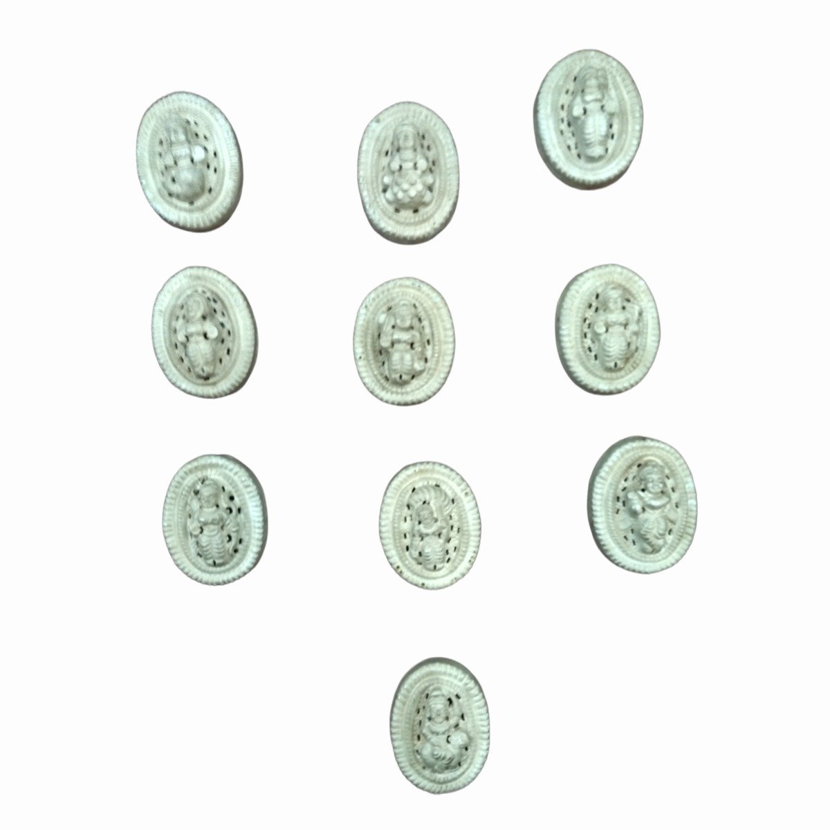 SILVER PCS OF OVAL COINS FOR POOJA