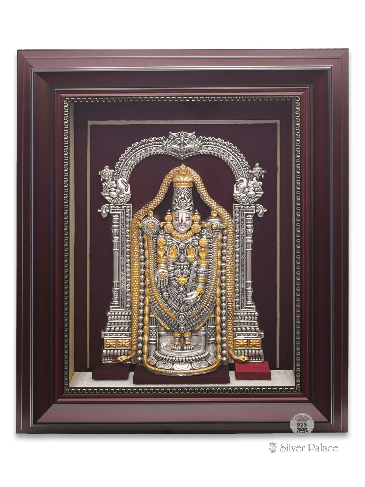 925 STERLING SILVER 2-TONE BALAJI PHOTO FRAME FOR POOJA PURPOSE
