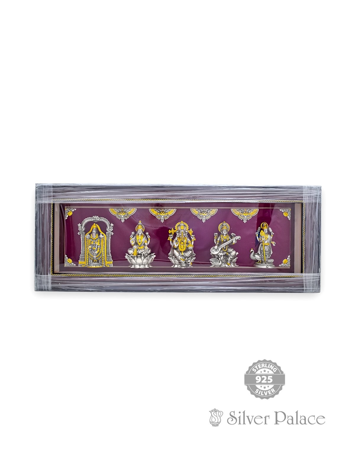 925 SILVER GOLD POLISHED 5 IN 1 PHOTOFRAME FOR YOUR POOJA ROOM 
