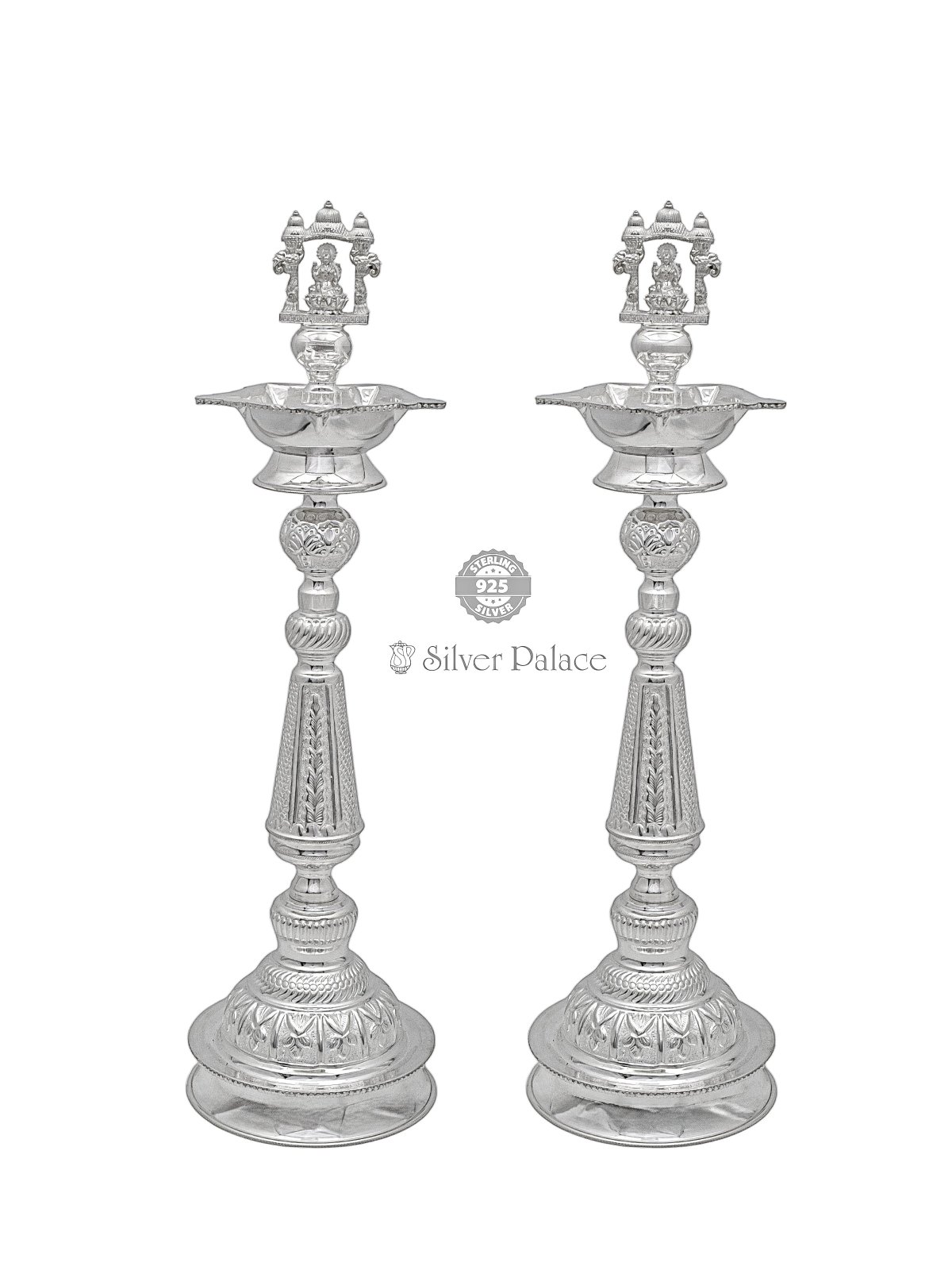 925 SILVER LAKSHMI WITH PEEDAM KUTHU VILAKKU FOR POOJA 