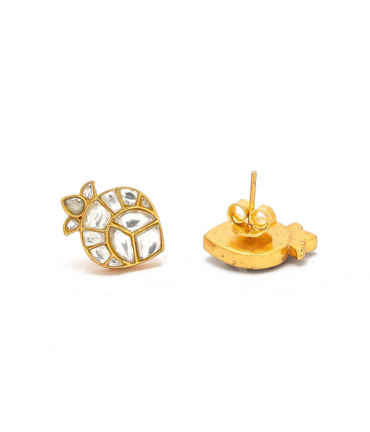 GOLD PLATED WHITE STONE EARRINGS