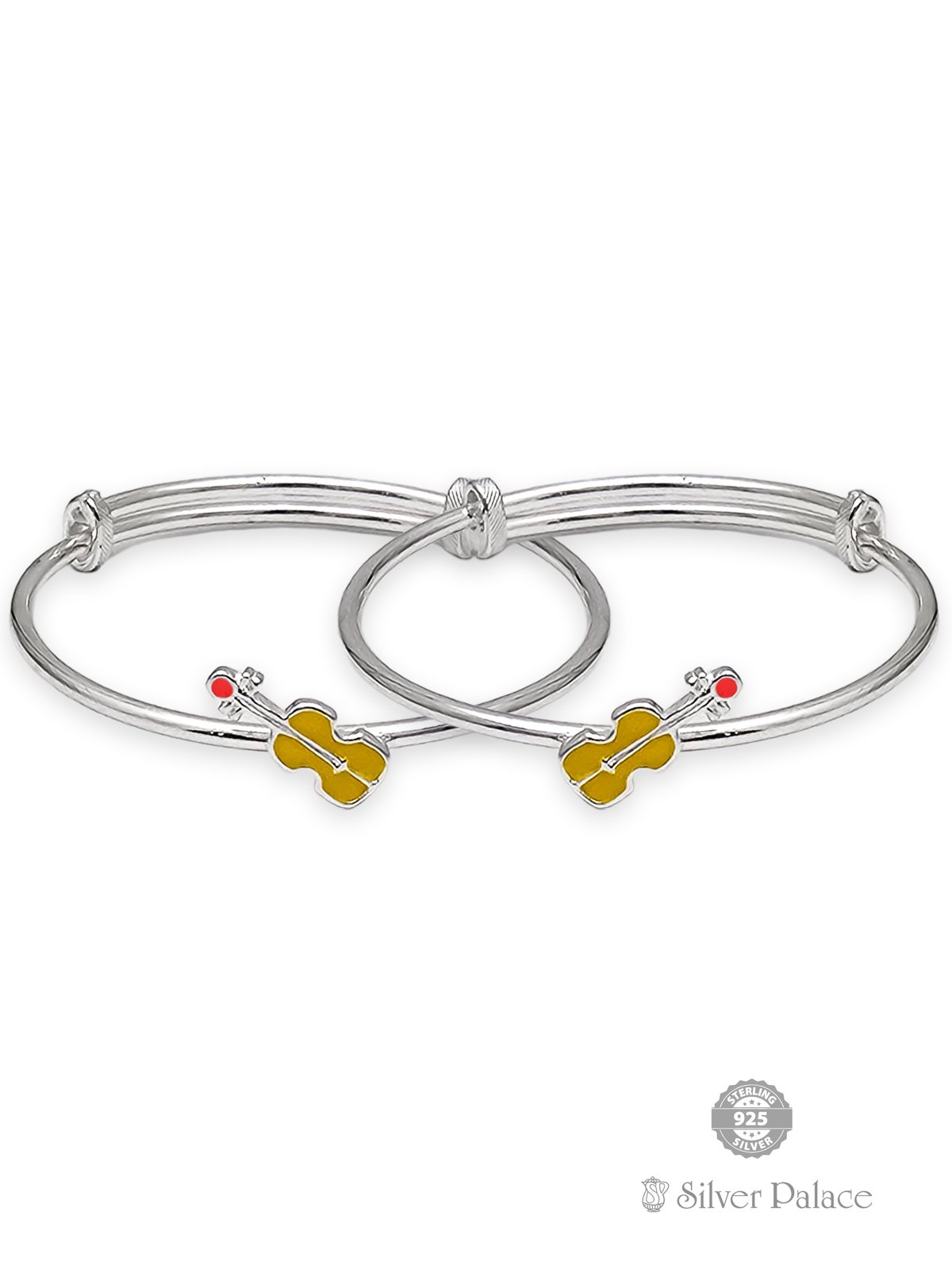 925 STERLING SILVER GUITAR DESIGN BANGLE FOR KIDS ARJITA COLLECTION 