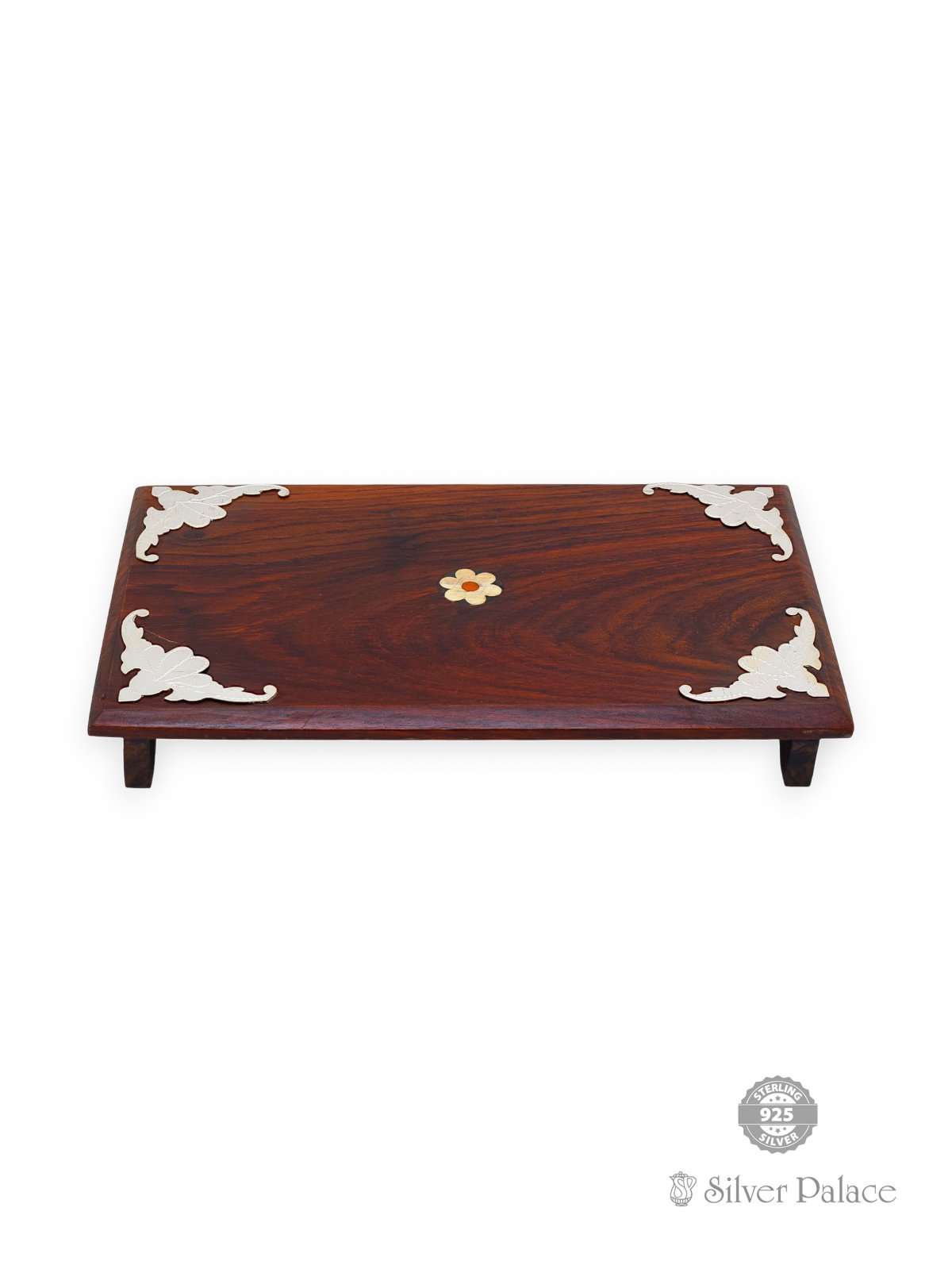 WOODEN PEETAM WITH SILVER DECORATIONS SUR COLLECTION