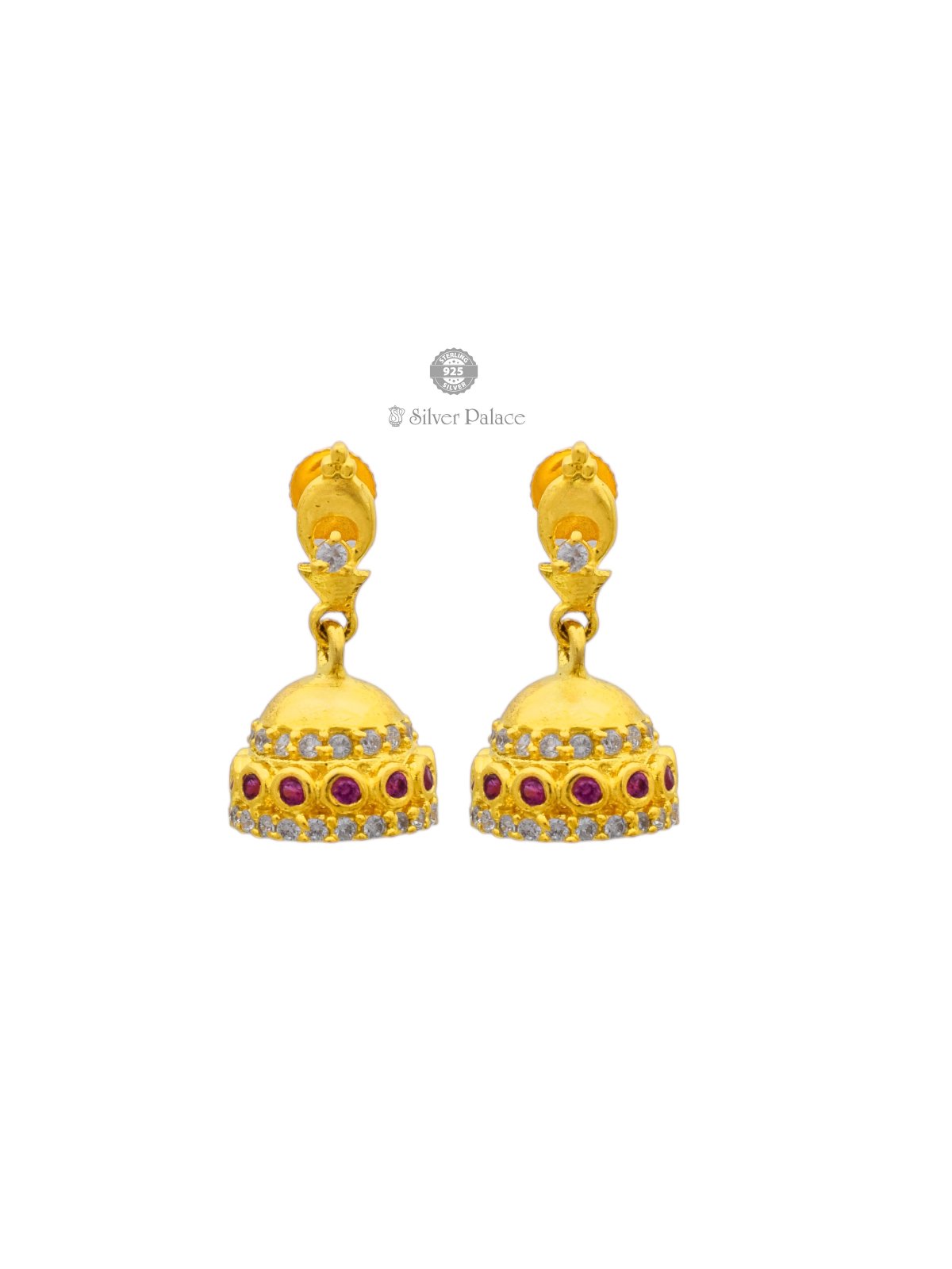 925 SILVER GOLD POLISH TRADITONAL STYLE JHUMKA FOR GIRLS AND KIDS ANITE COLLECTION 