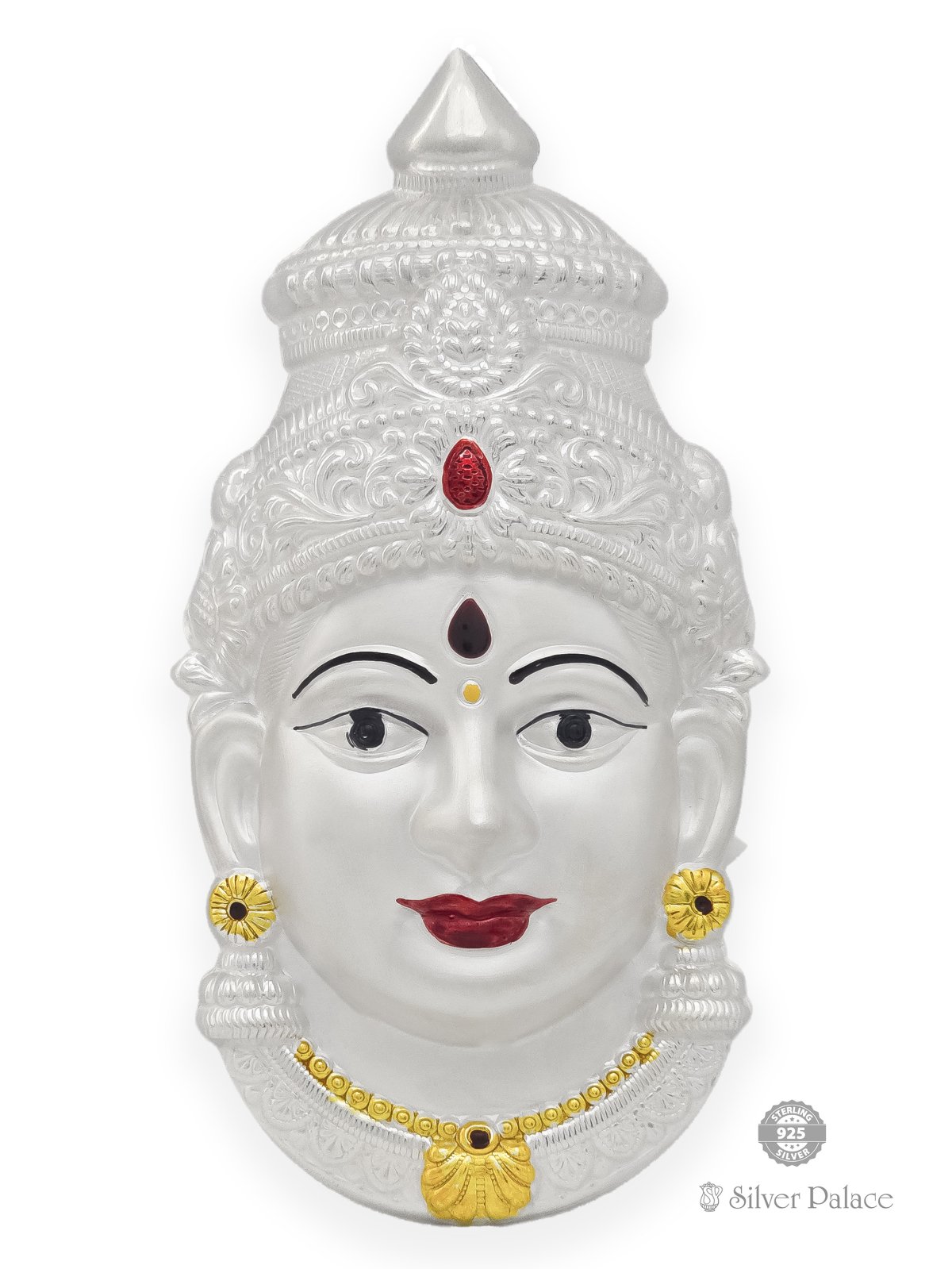 925 STERLING SILVER VARALAKSHMI AMMAN FACE WITH ENAMEL DESIGN 