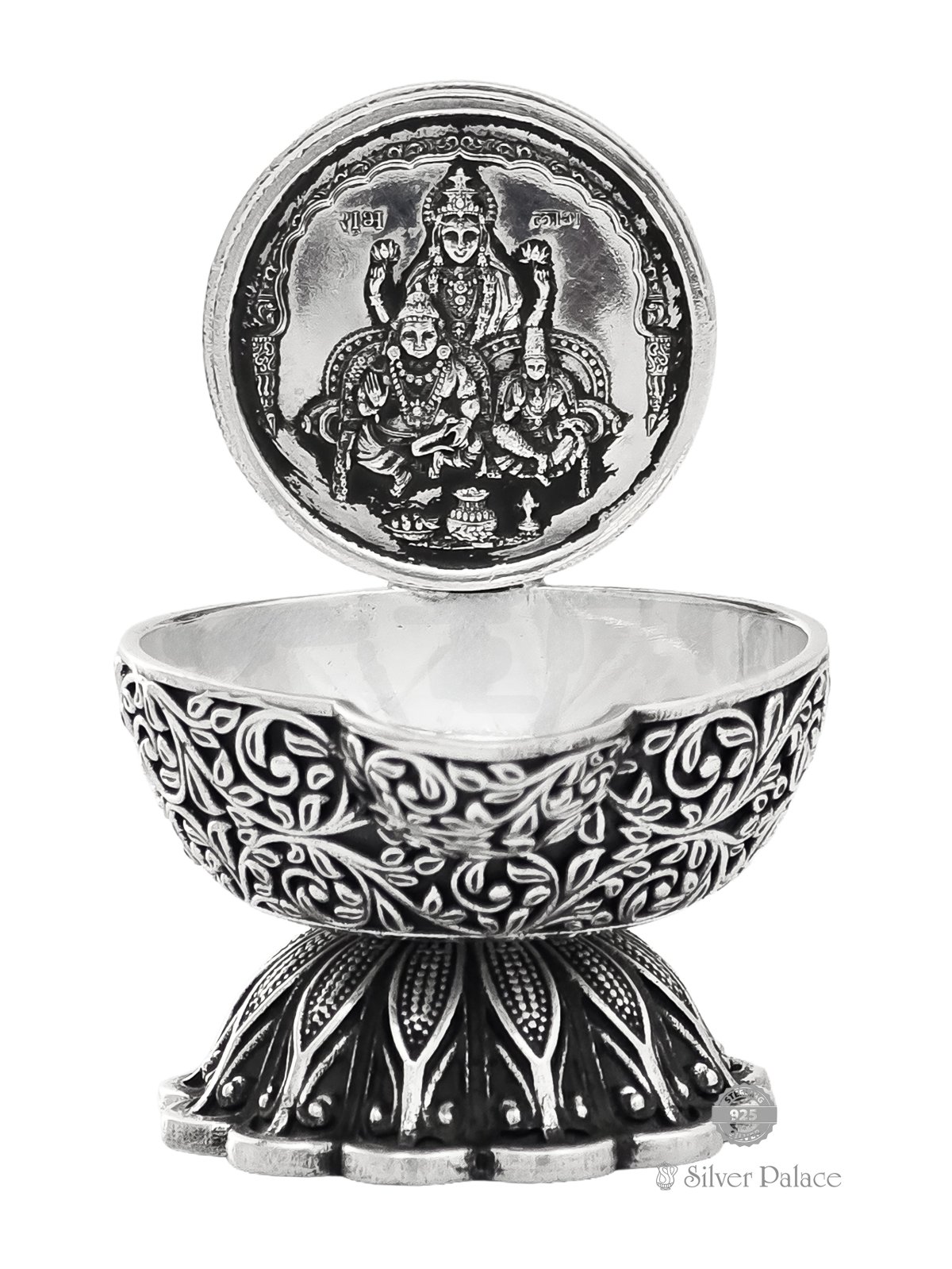 925 ANTIC SILVER KUBER LAKSHMI LAMP FOR POOJA ROOM 