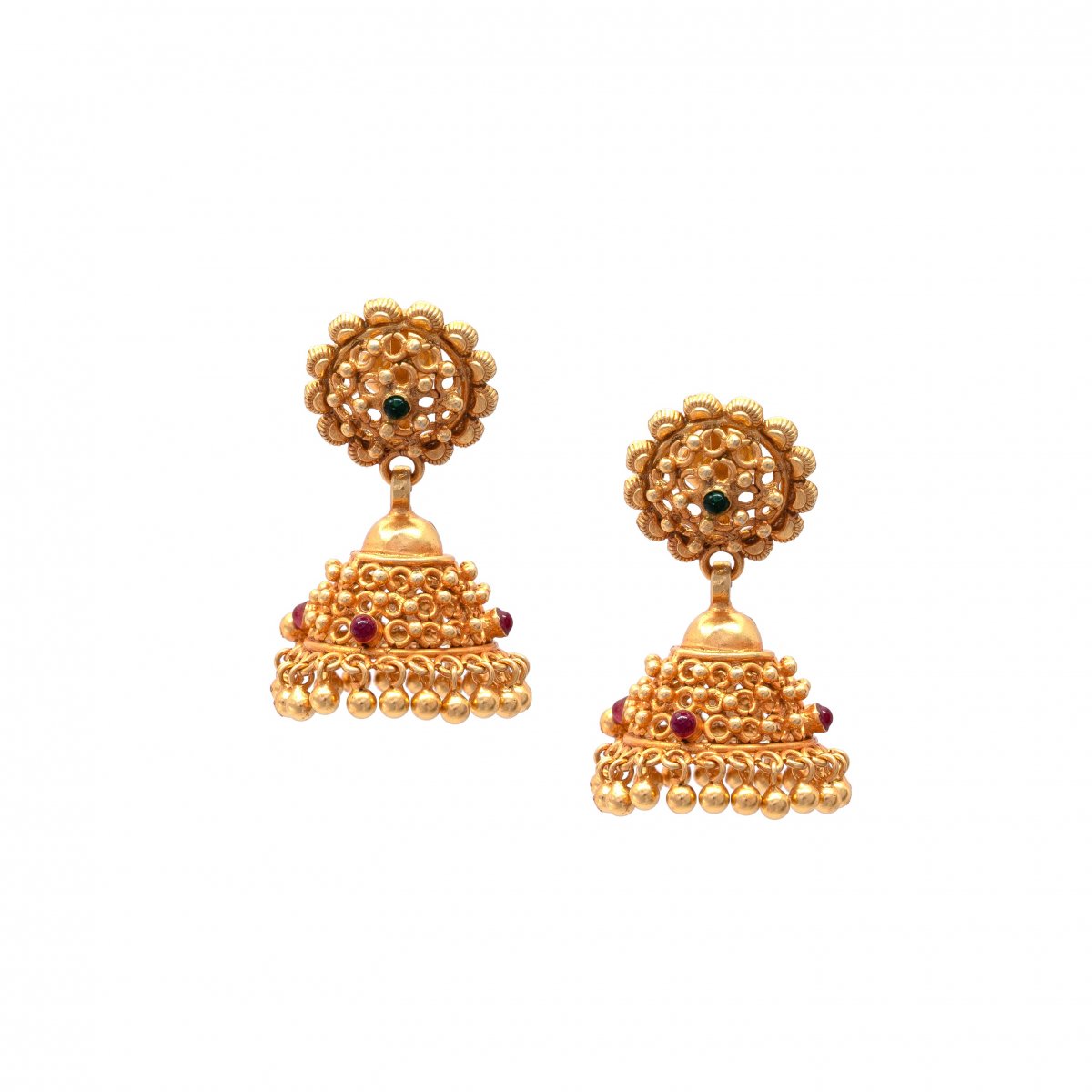  GOLD POLISHED SCRE BACK TRADITIONAL NAGAS JHUMKAS SET FOR WIFE