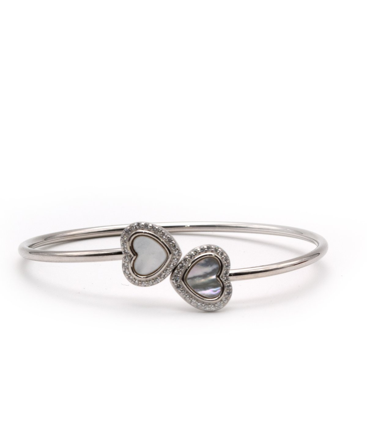 Sterling Silver Dual Heart Bracelet for Women