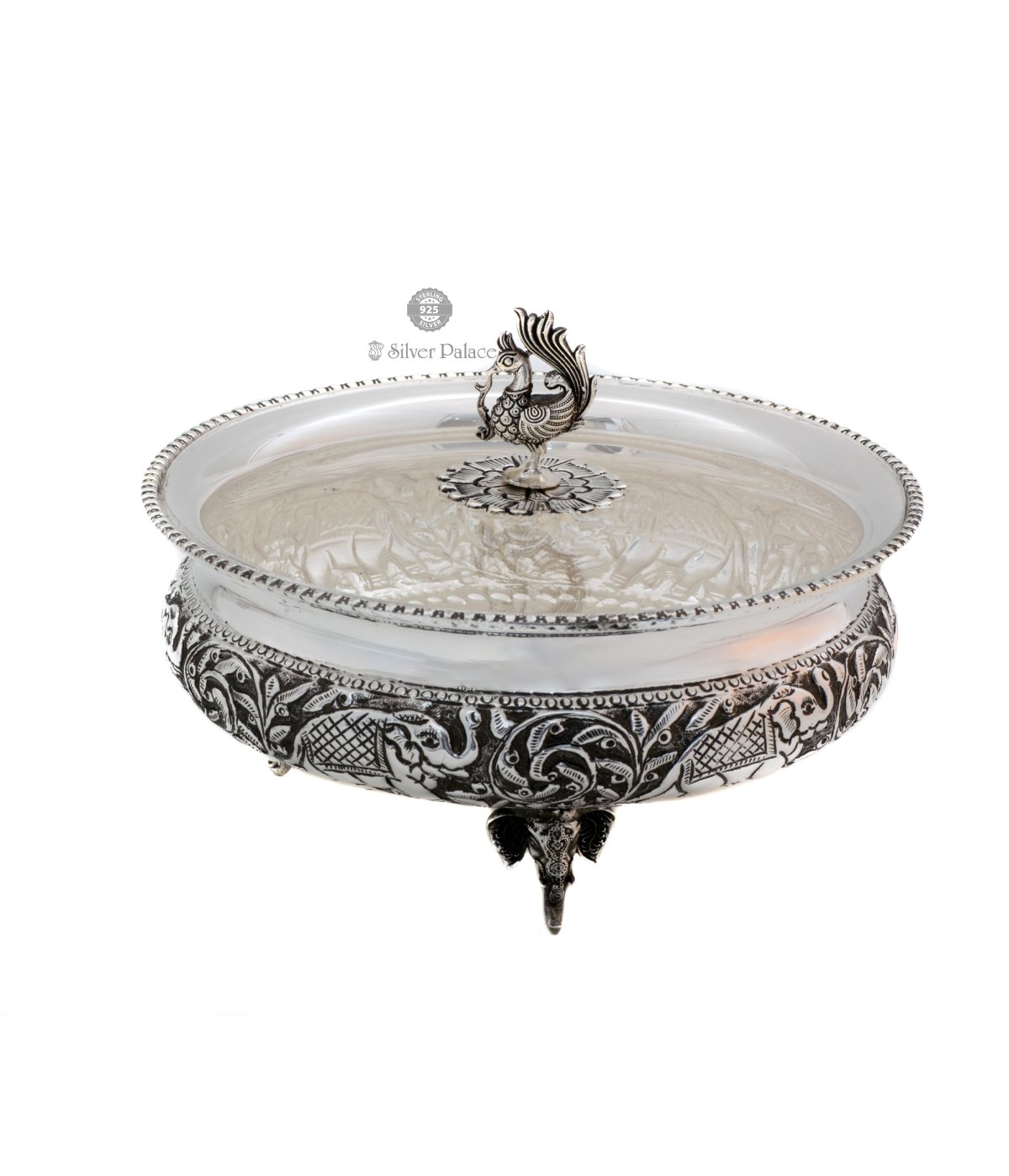 92.5 OXIDISED SILVER MULTIPURPOSE DRY FRUIT BOX WITH ACRYLIC TOP COVER FOR HOME AND TABLE USE