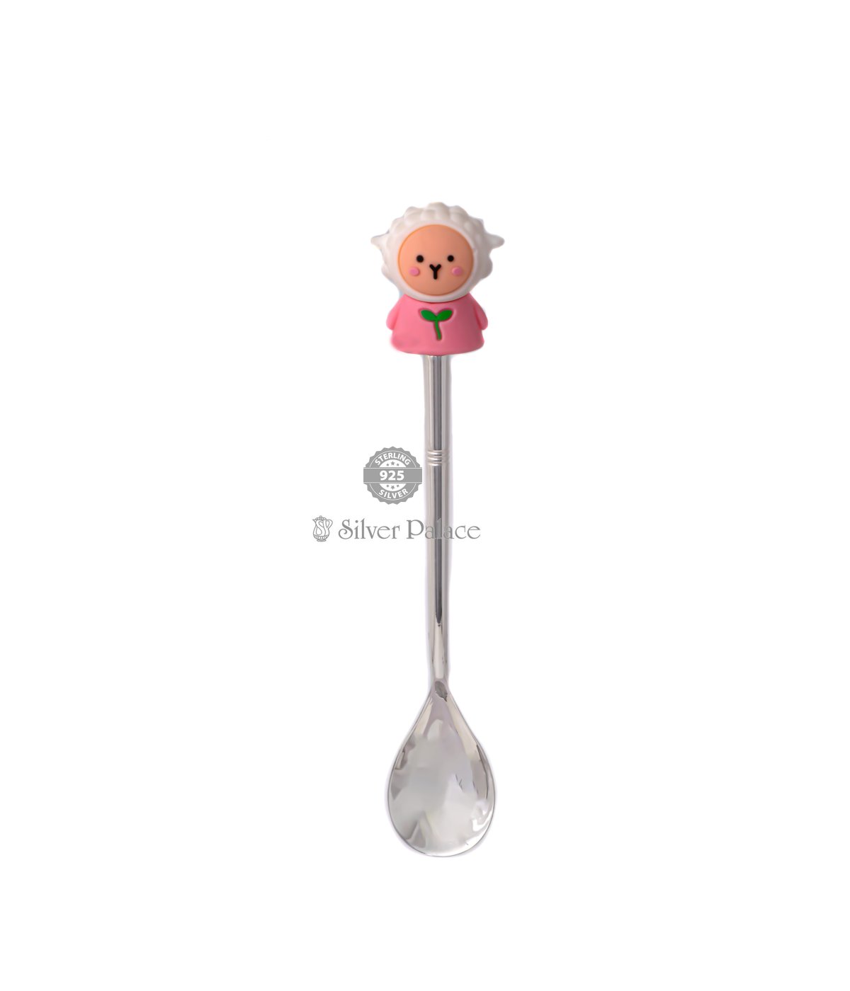  925 SILVER SPOON FOR BABY WITH SILICON CARTOON 