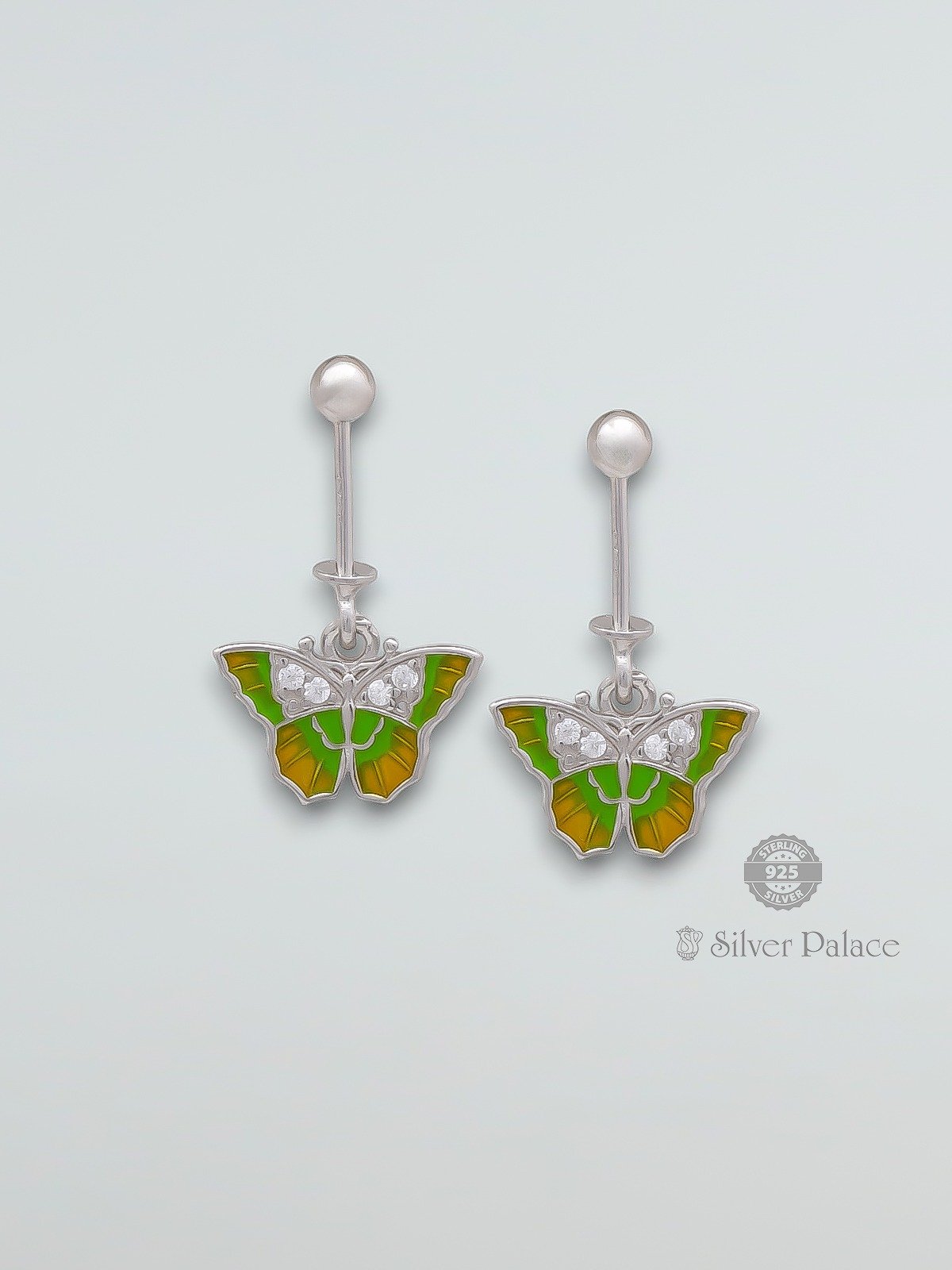 925 STERLING SILVER BUTTERFLY DESIGN BUDADI EARRING FOR GIRLS PUYA COLLECTION 